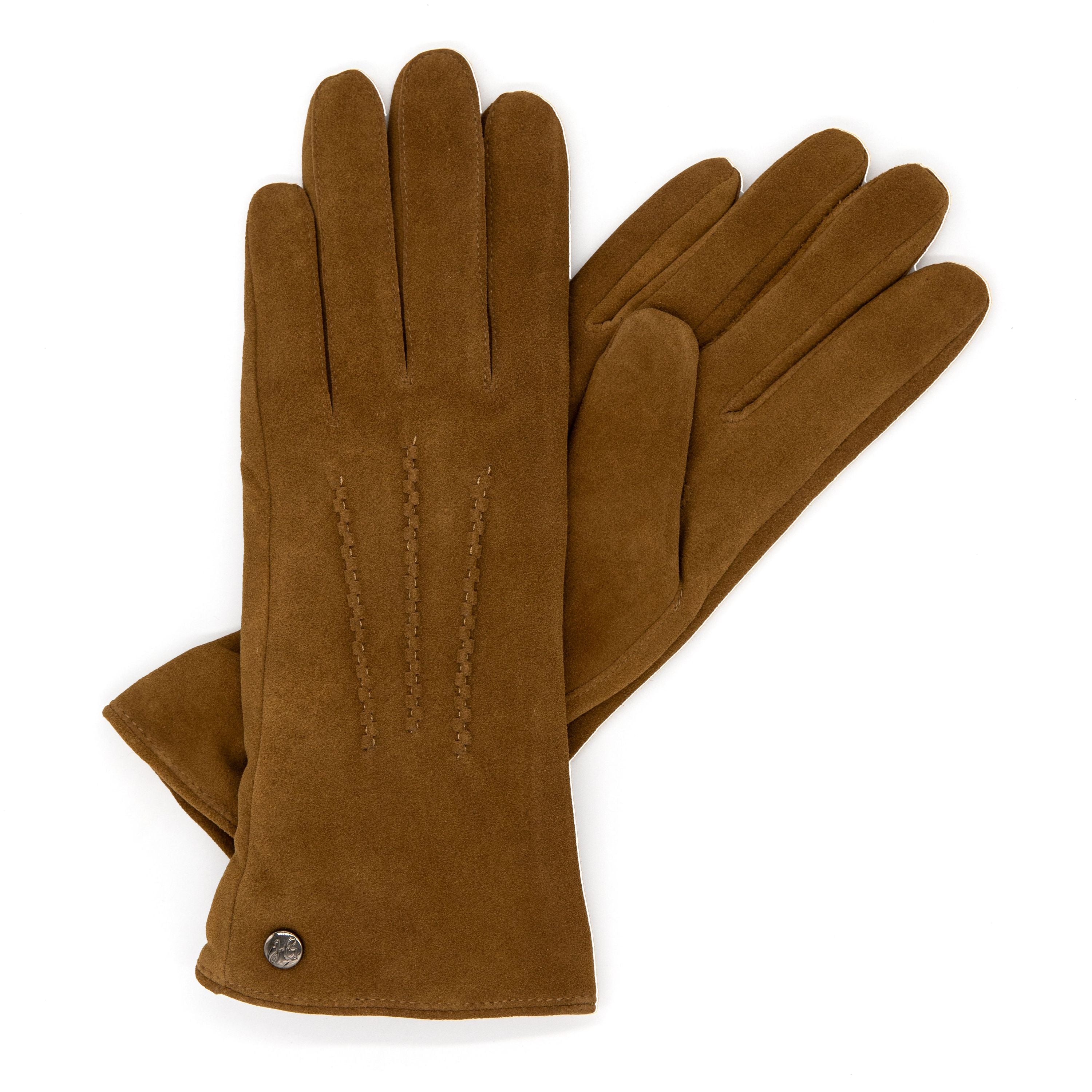 LEYLA – Velourleder Damenhandschuhe mit Kaschmir / Wolle Fütterung