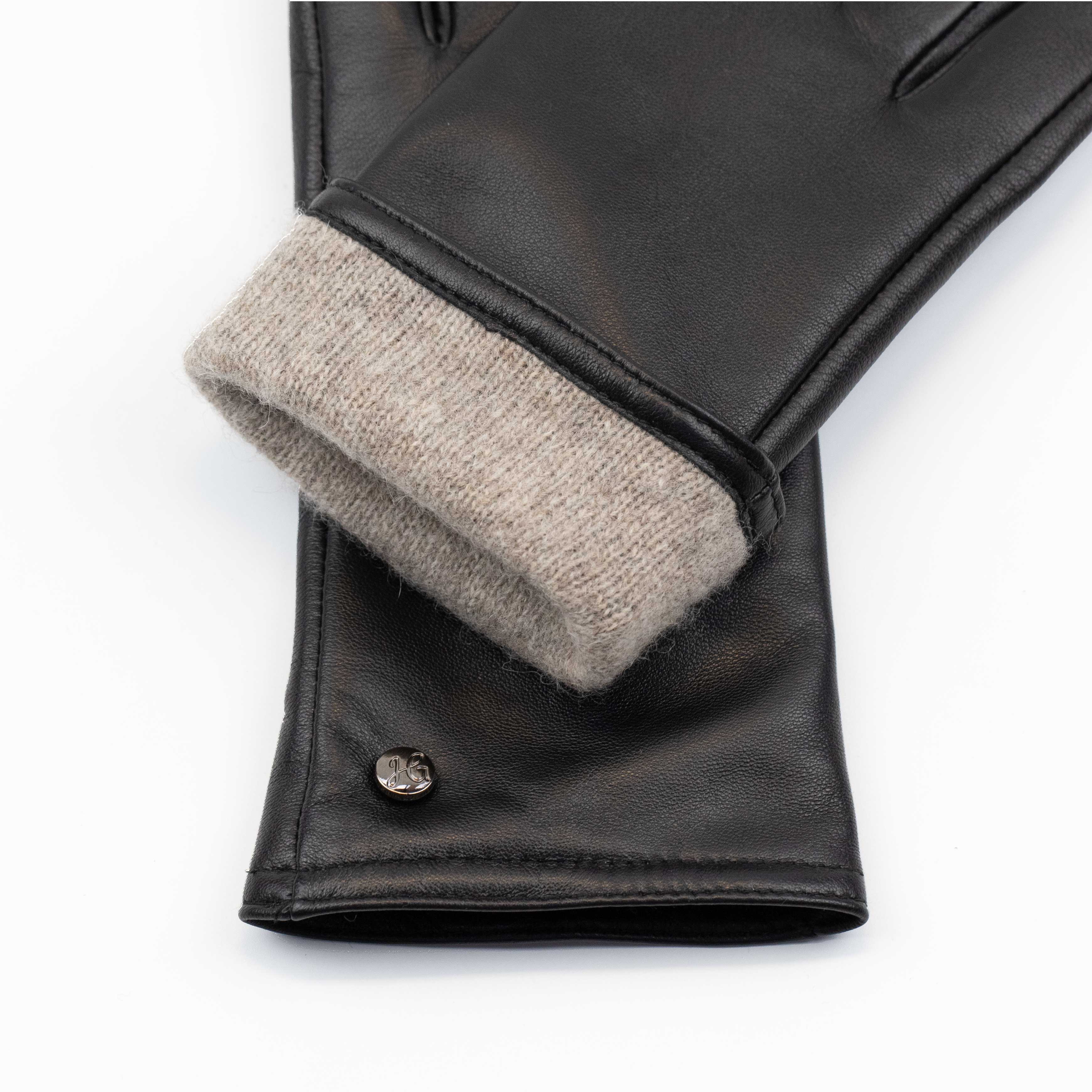 LIZ - Haarschaf Lederhandschuhe mit Kaschmir - Wolle Fütterung - Touchscreenfunktion