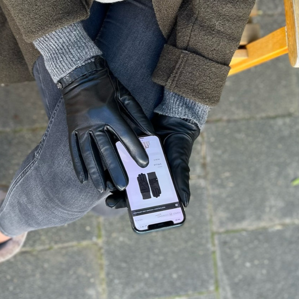 Stella - Lammlederhandschuhe mit Baumwolle-Innenhandschuhe - Touchfunktion