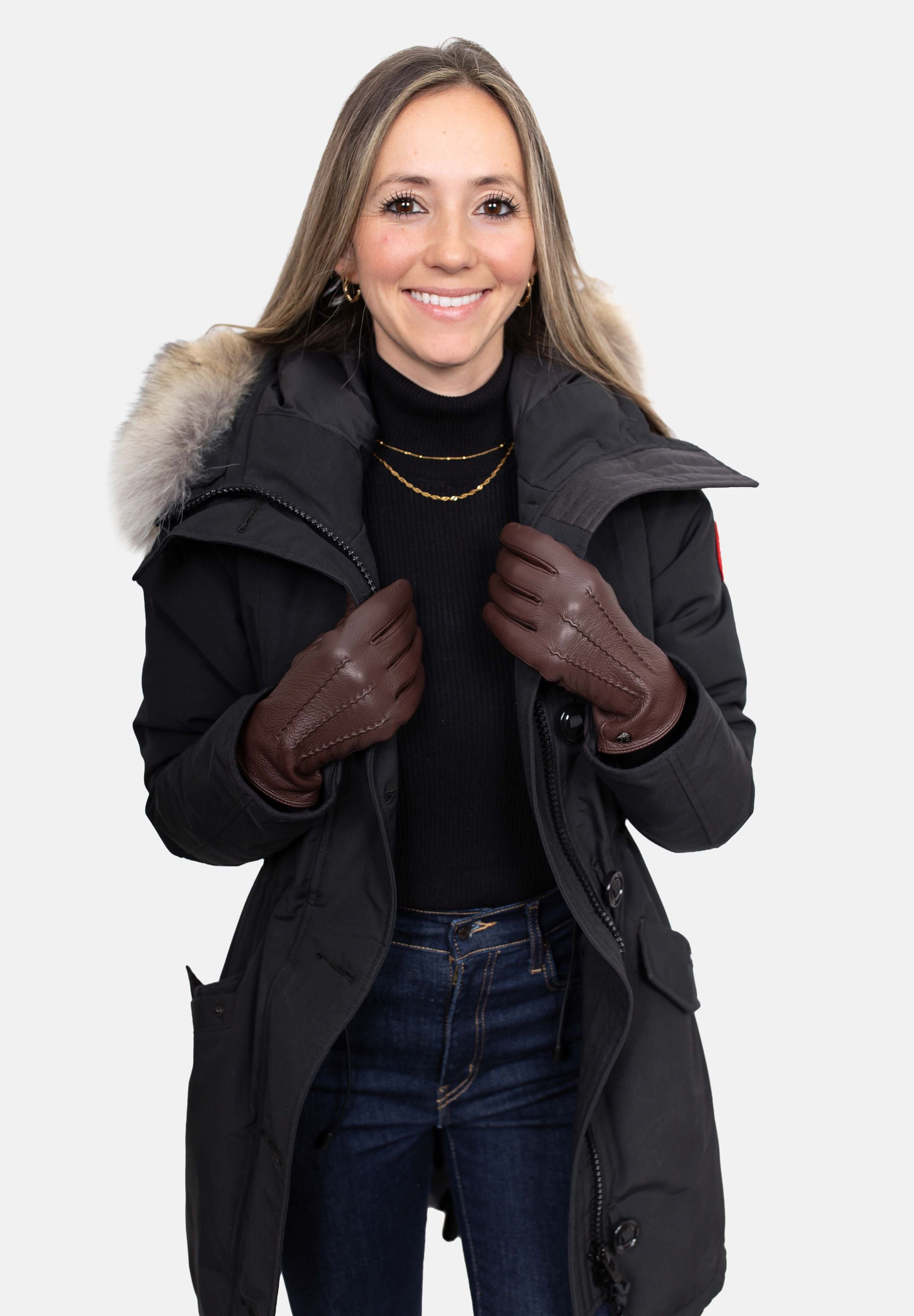 JESS – Ziegenlederhandschuhe mit Kaschmir Wolle Fütterung - Touchfunktion