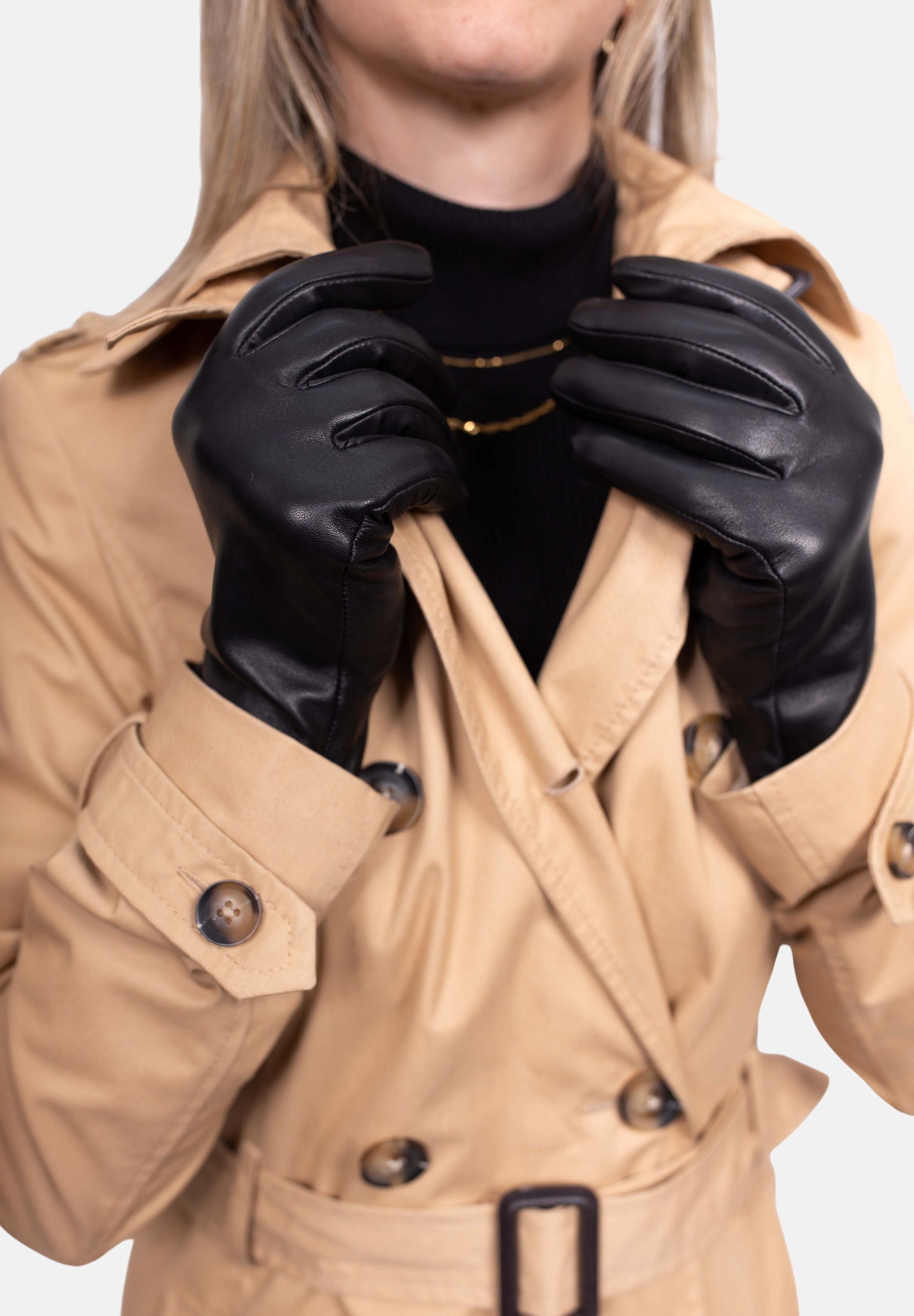 LIZ - Haarschaf Lederhandschuhe mit Kaschmir - Wolle Fütterung - Touchscreenfunktion