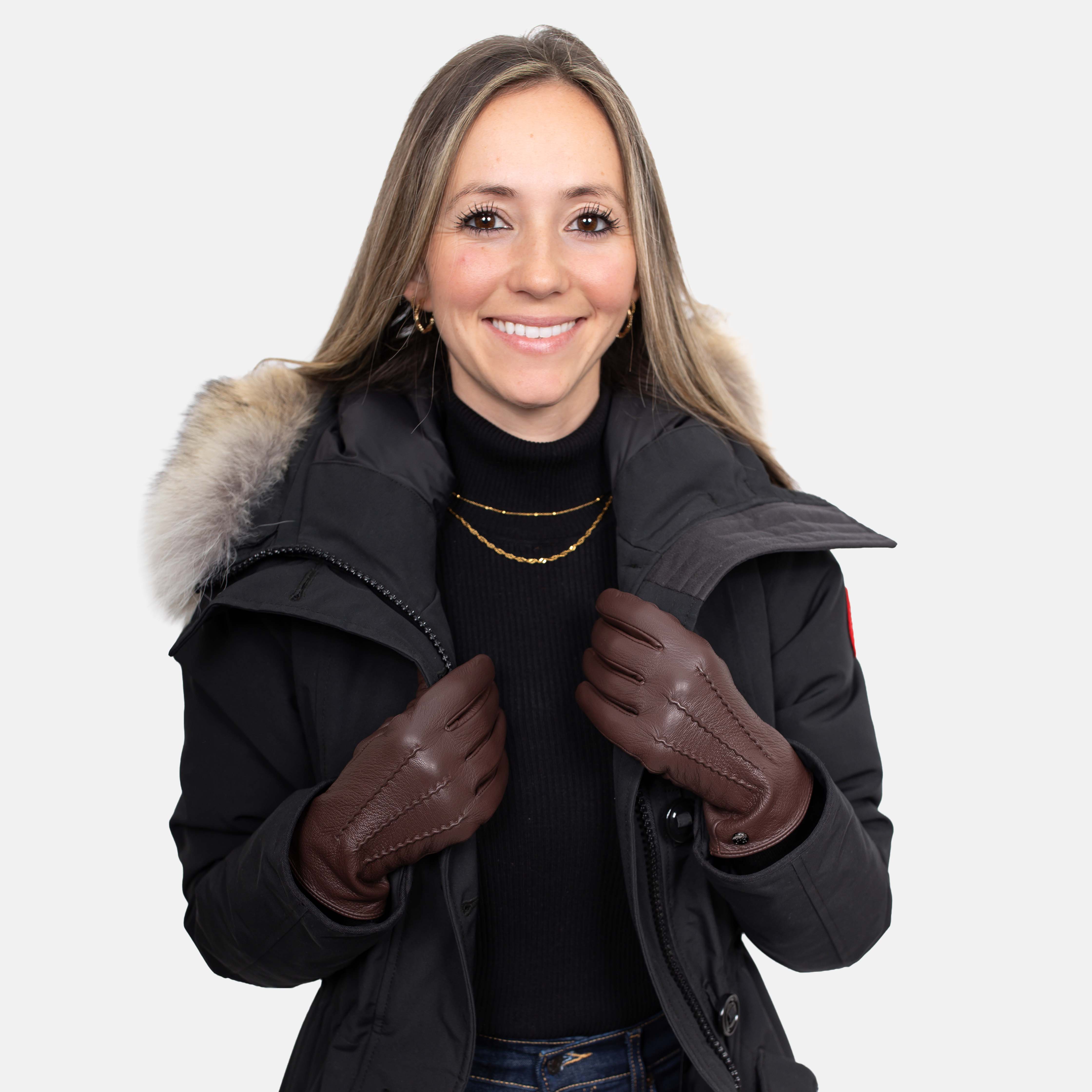 JESS – Ziegenlederhandschuhe mit Kaschmir Wolle Fütterung - Touchfunktion