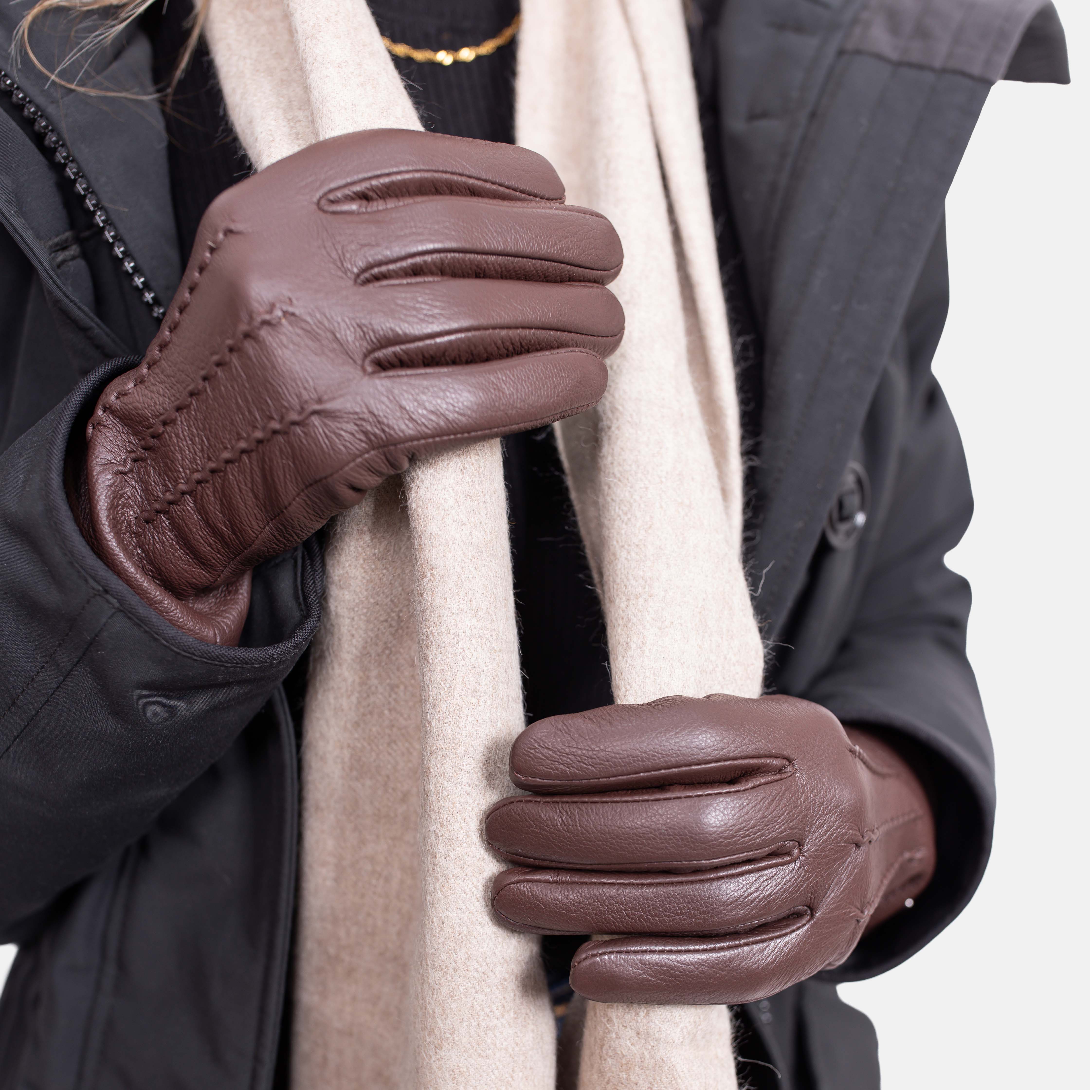 JESS – Ziegenlederhandschuhe mit Kaschmir Wolle Fütterung - Touchfunktion