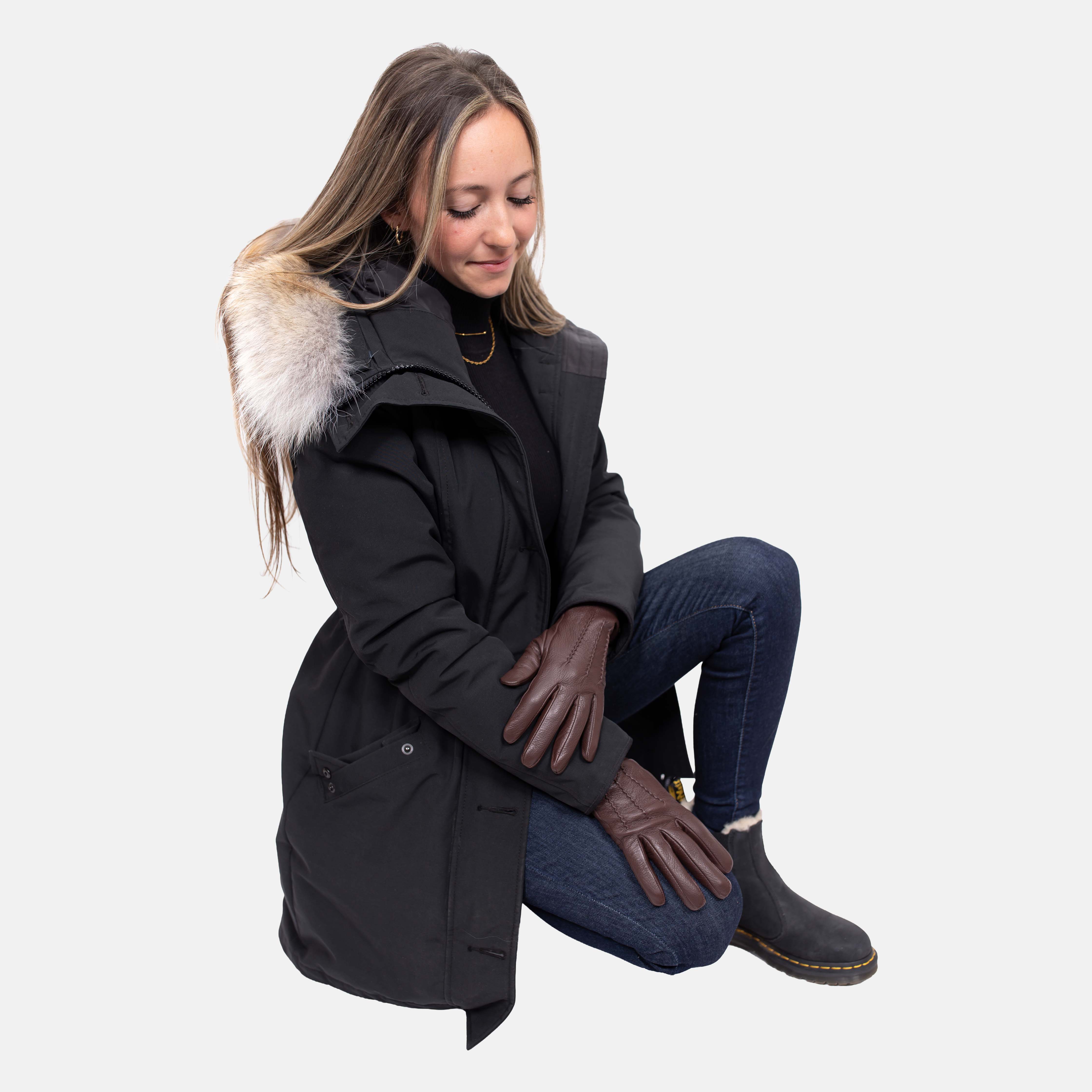 JESS – Ziegenlederhandschuhe mit Kaschmir Wolle Fütterung - Touchfunktion