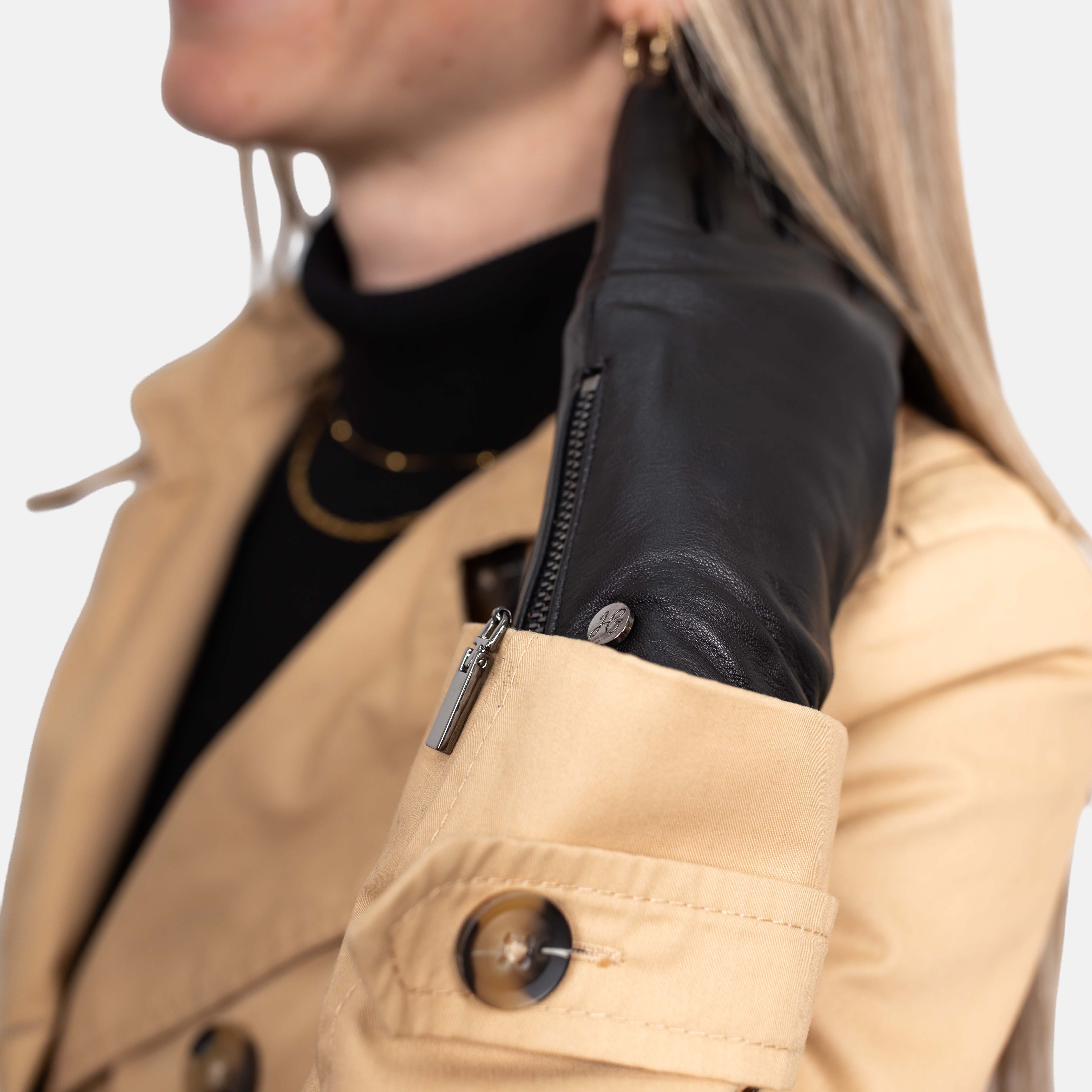 Kim - Haarschaf Lederhandschuh mit Kaschmir Wolle Fütterung und Touchscreenfunktion