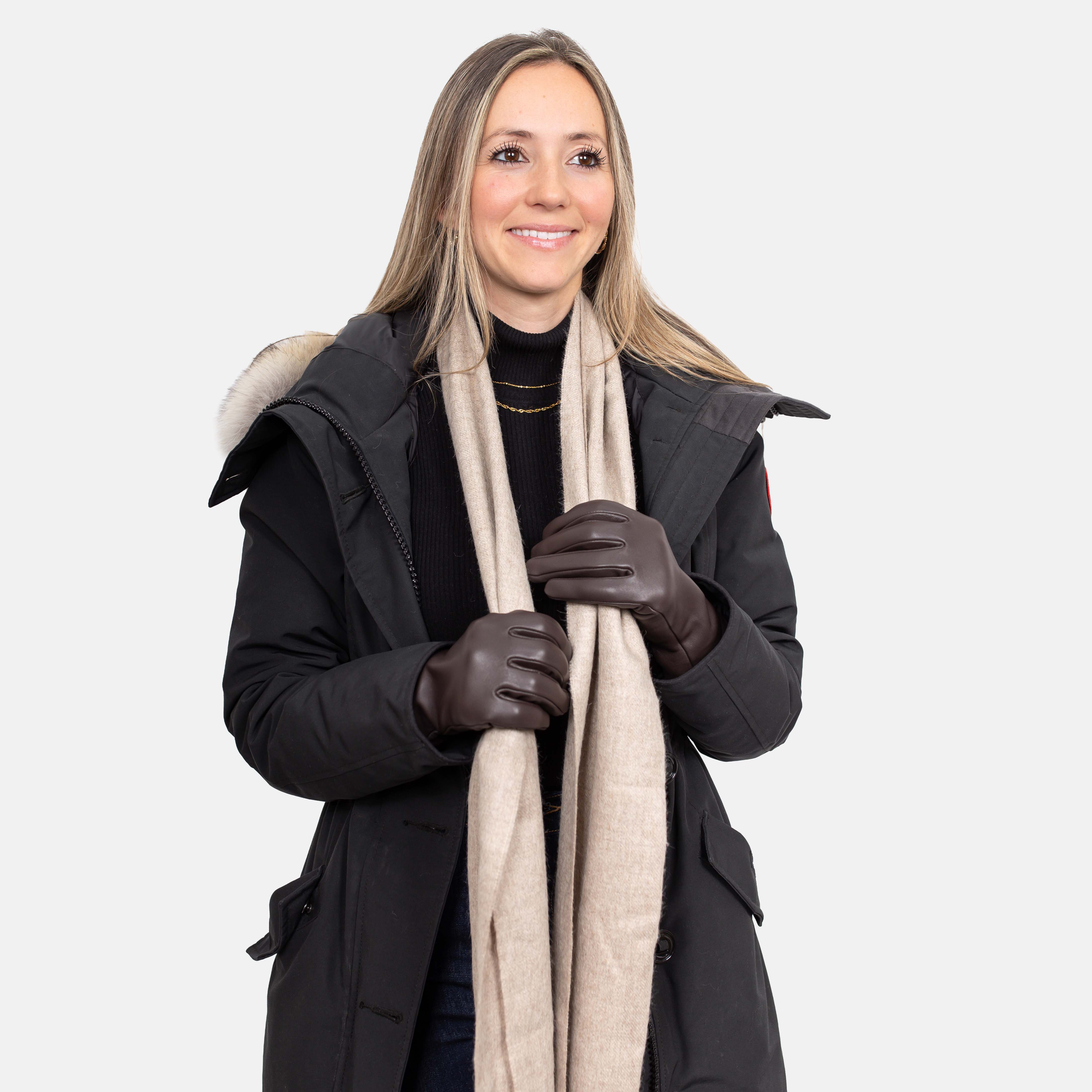 LIZ - Haarschaf Lederhandschuhe mit Kaschmir - Wolle Fütterung - Touchscreenfunktion