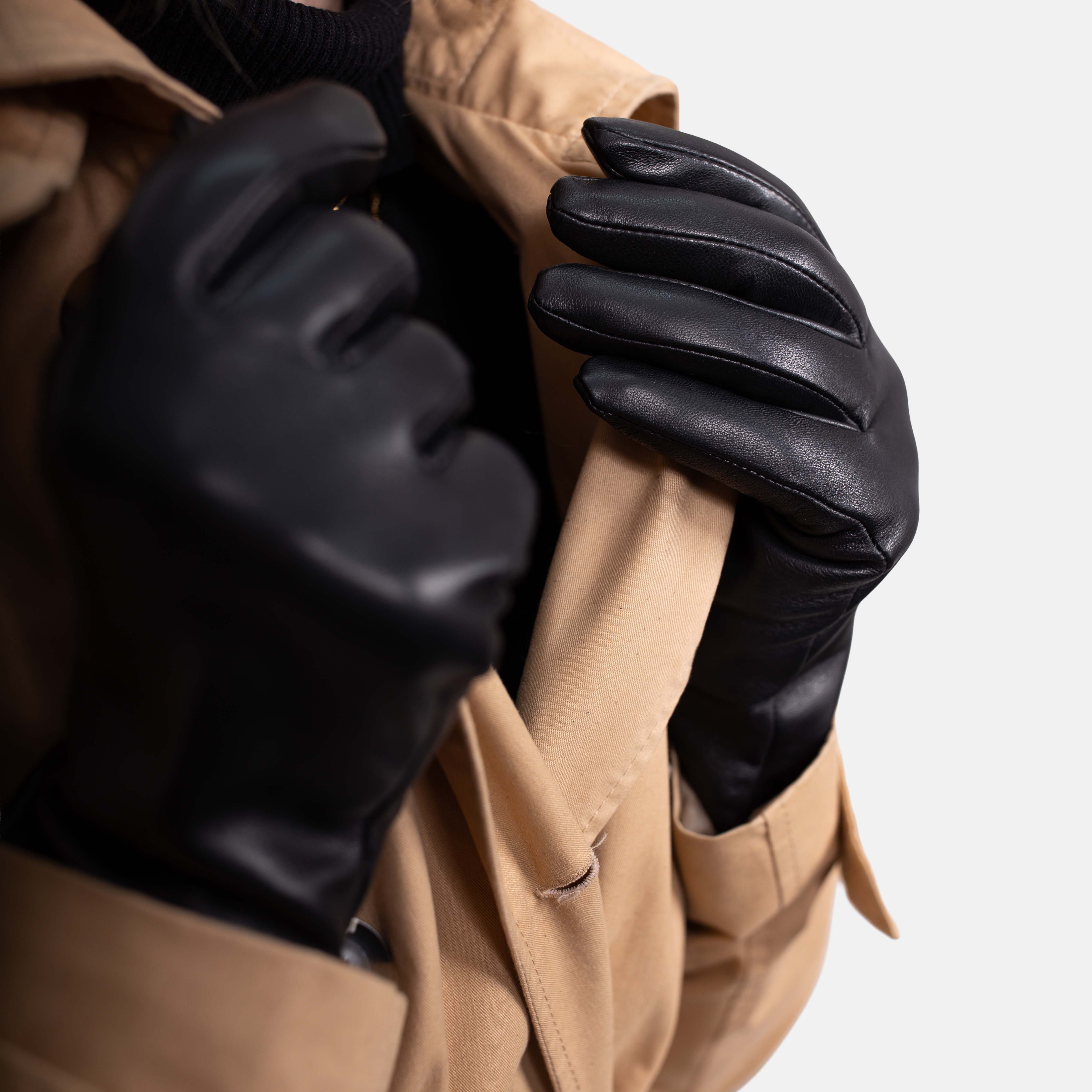 LIZ - Haarschaf Lederhandschuhe mit Kaschmir - Wolle Fütterung - Touchscreenfunktion