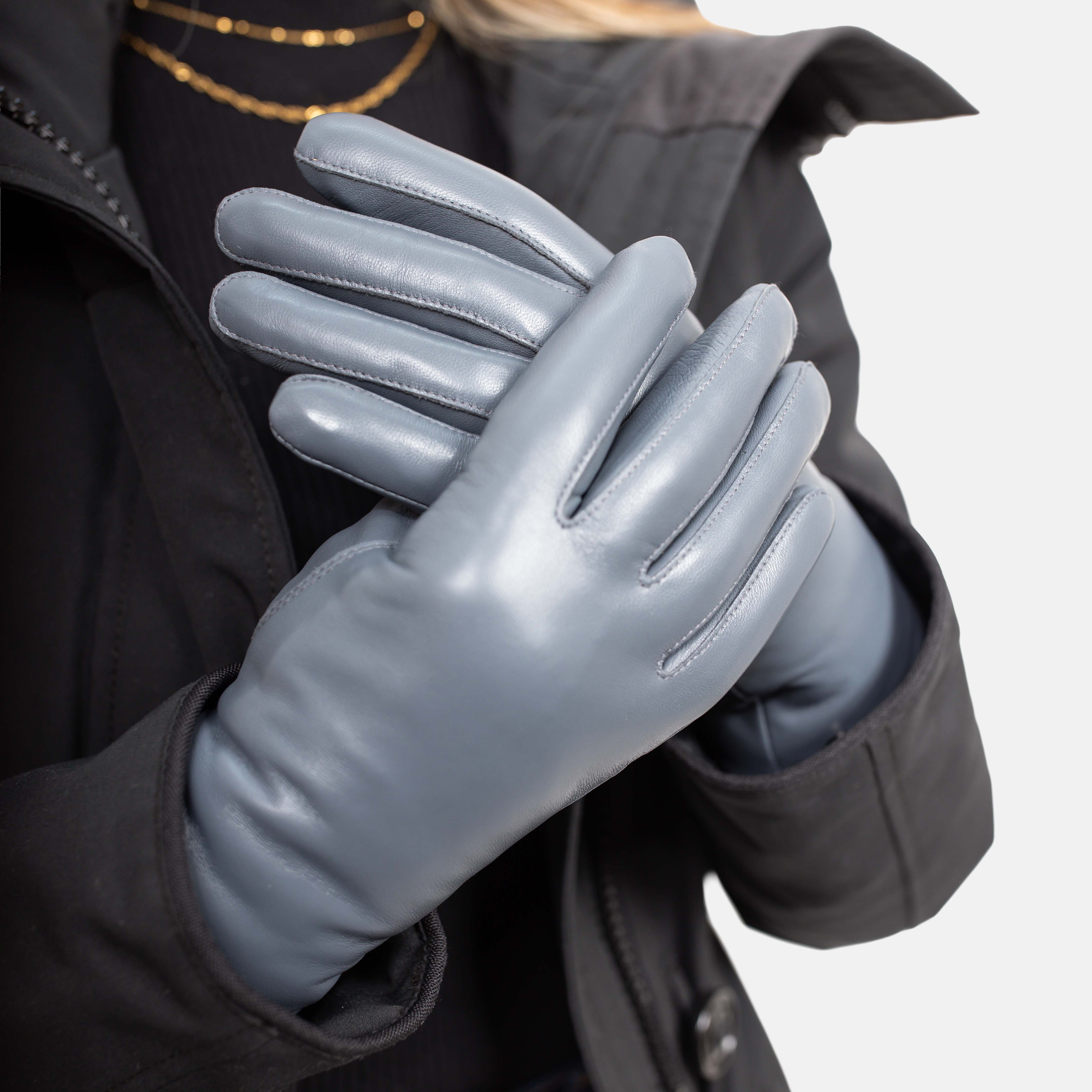 TRAUDL - Lammleder Damenhandschuhe mit Merino Lammfell-Fütterung - Touchfunktion