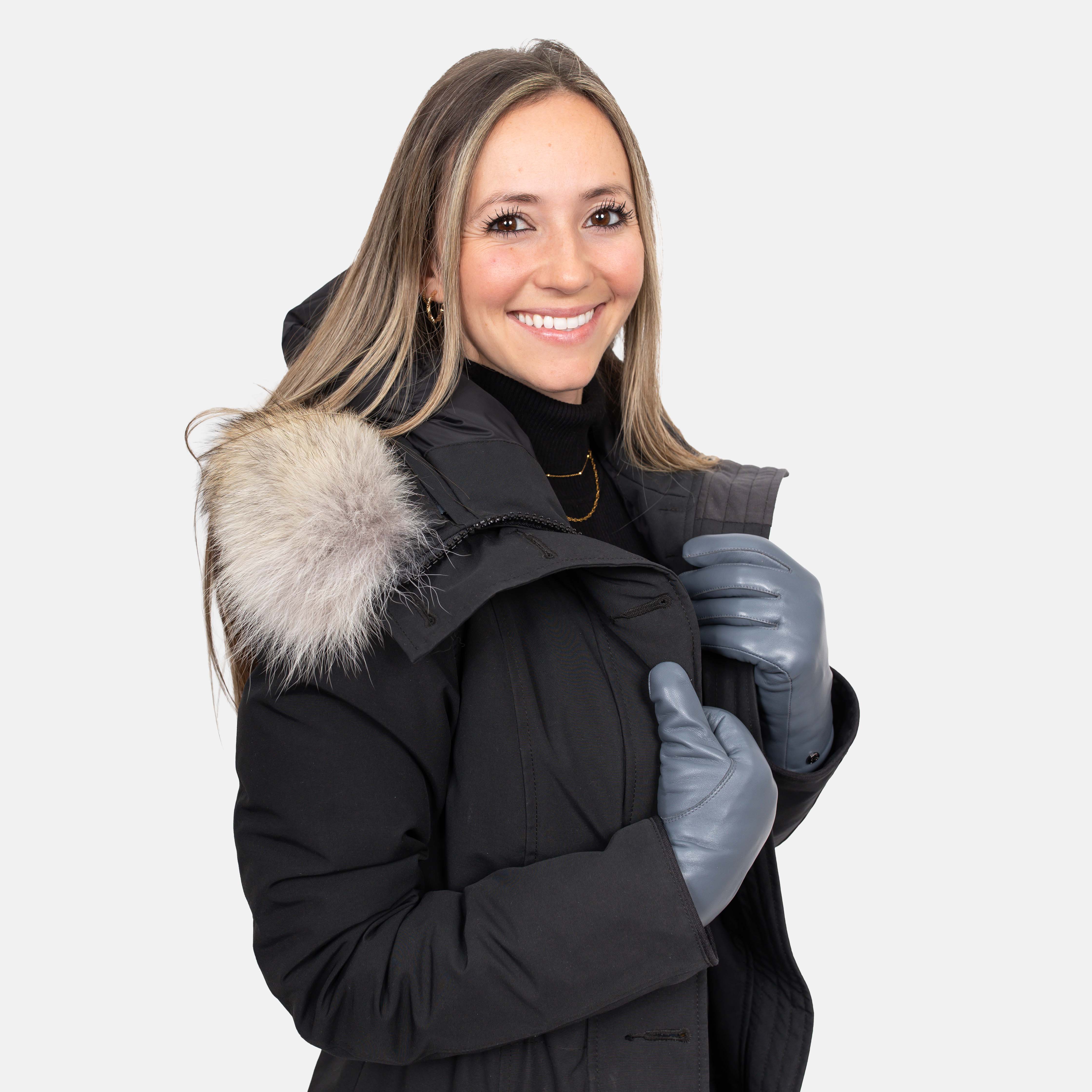 TRAUDL - Lammleder Damenhandschuhe mit Merino Lammfell-Fütterung - Touchfunktion