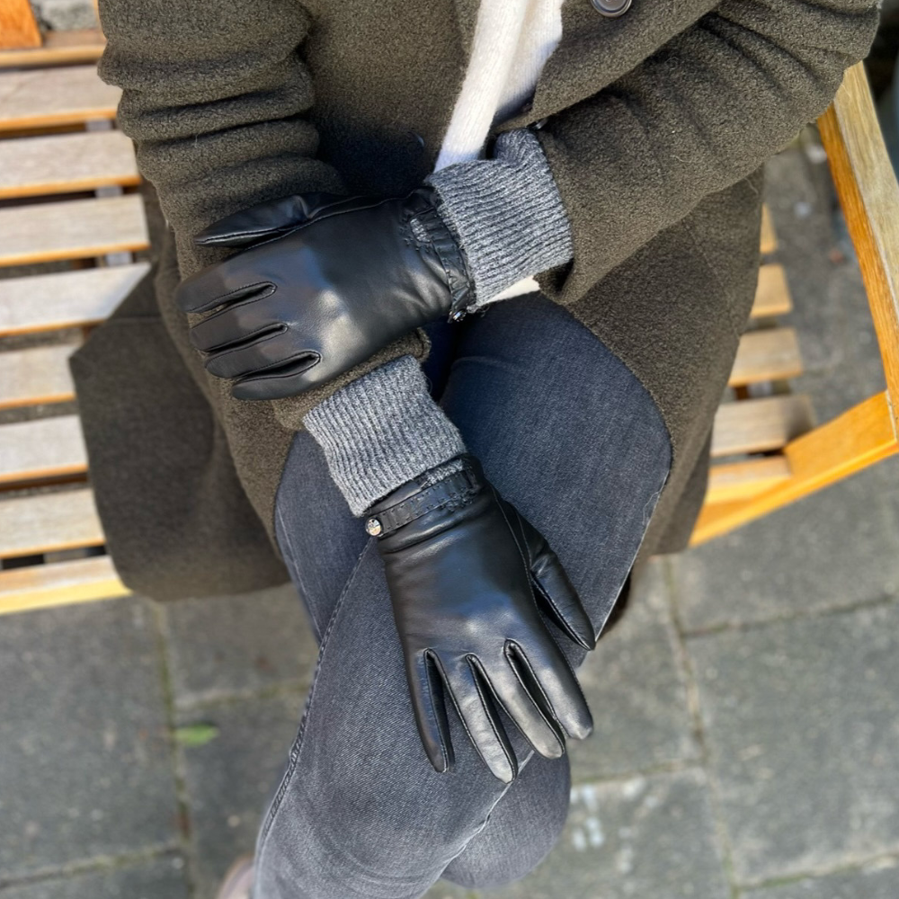 Stella - Lammlederhandschuhe mit Baumwolle-Innenhandschuhe - Touchfunktion