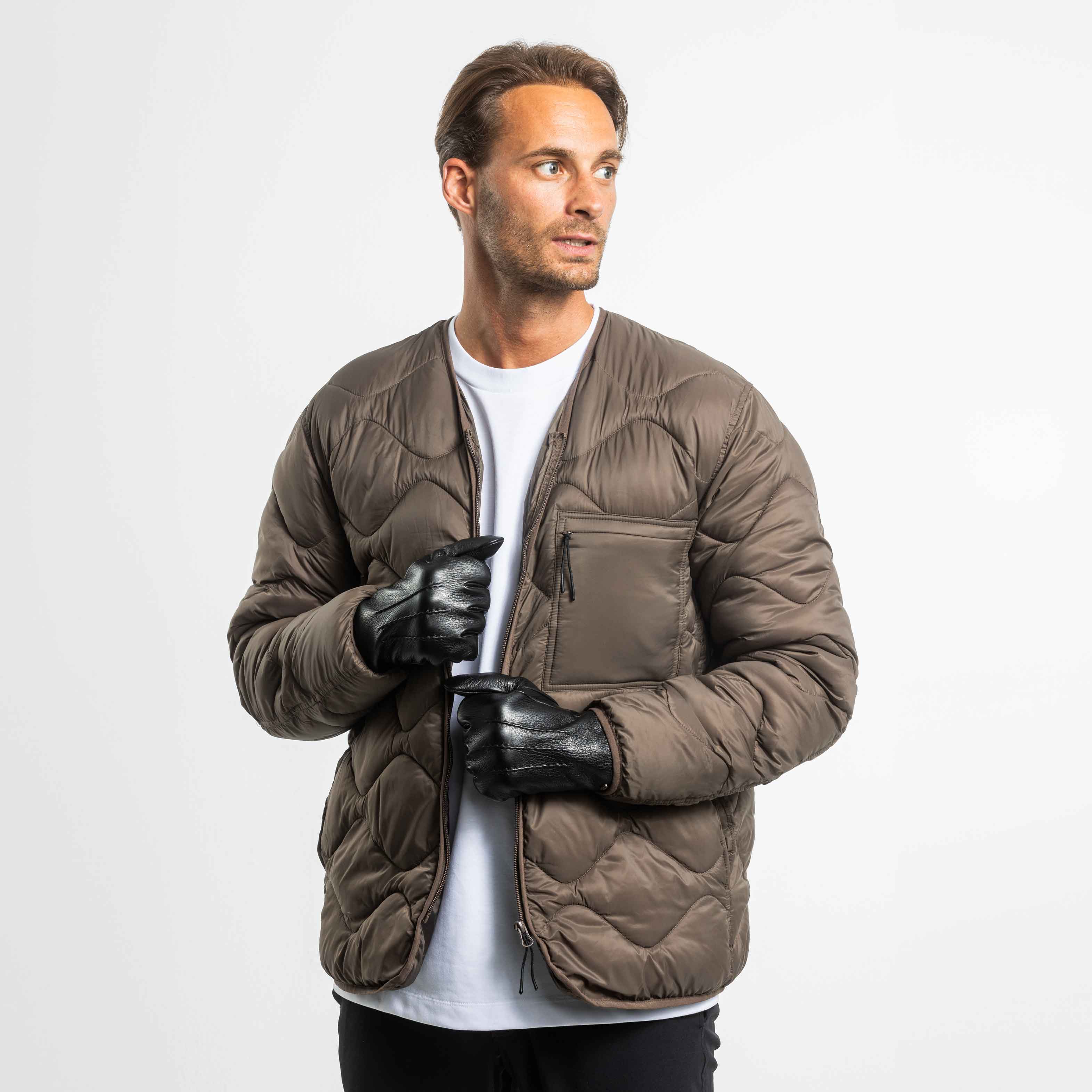 EEM Herren Lederhandschuhe, Weiches Italienisches Leder, Fleecefutter, EEM Fashion