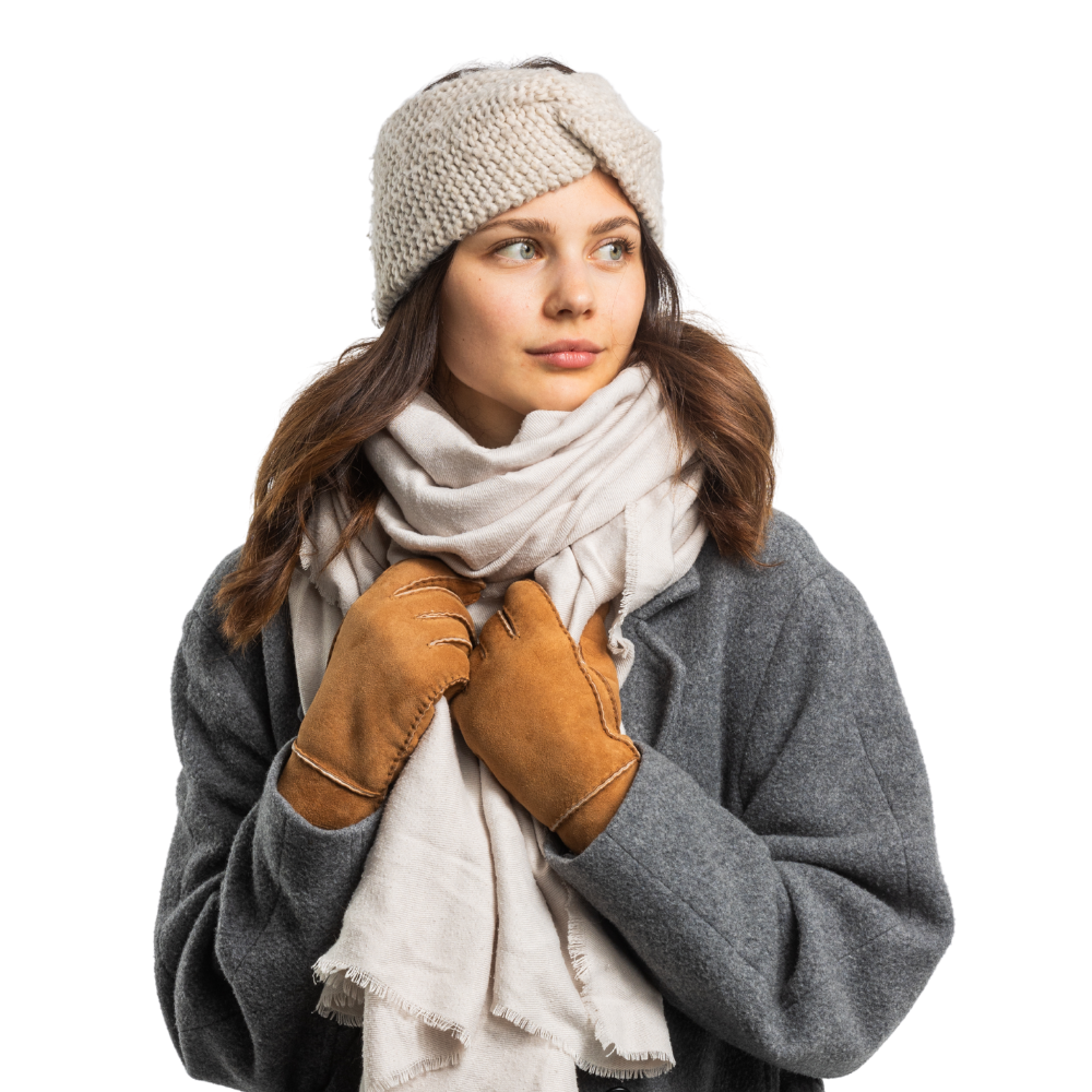 EVA- Lammvelours-Lederhandschuhe mit Merino-Lammfell