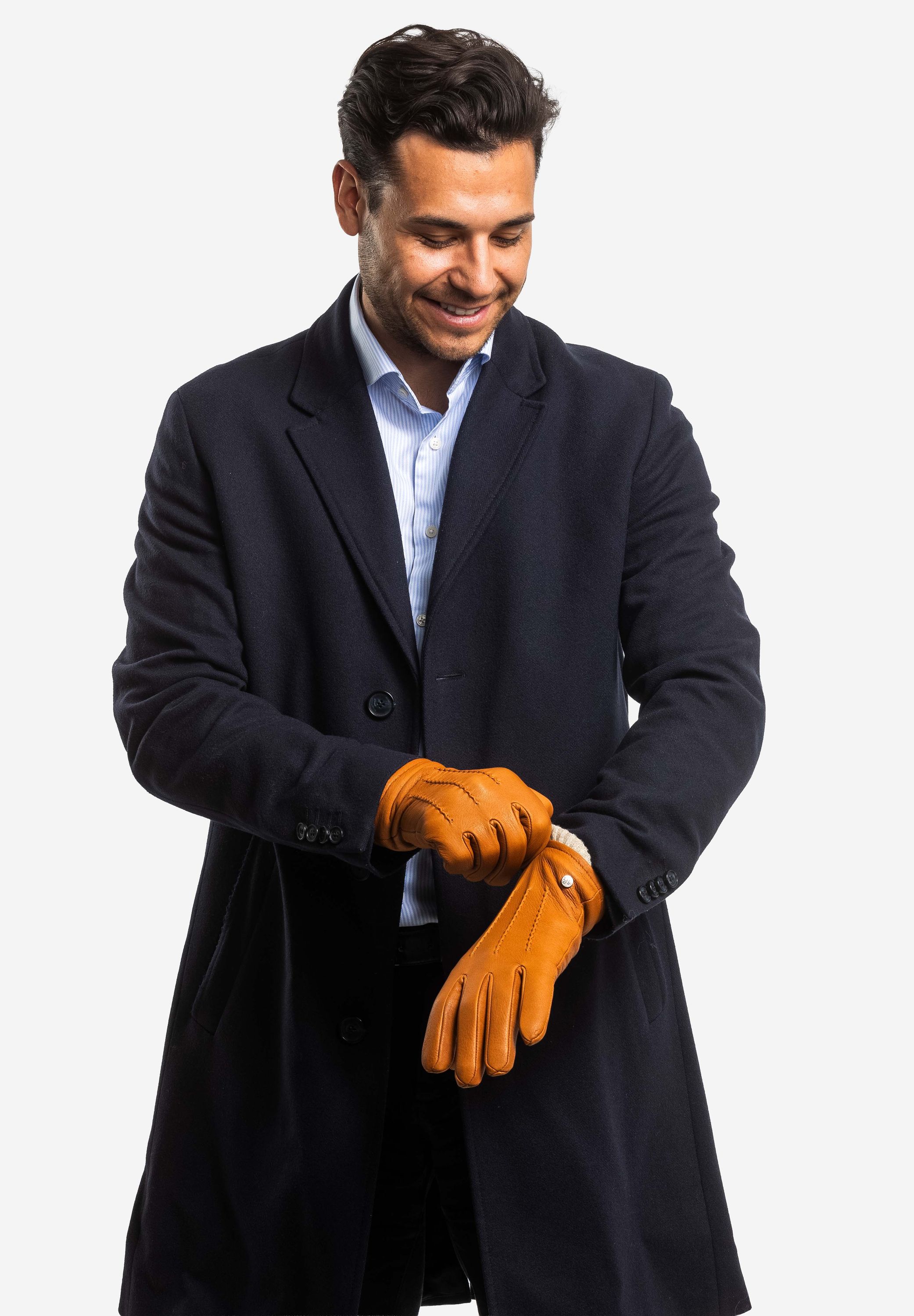 HARRY - Hirschleder Herrenhandschuhe mit Kaschmir-Fütterung