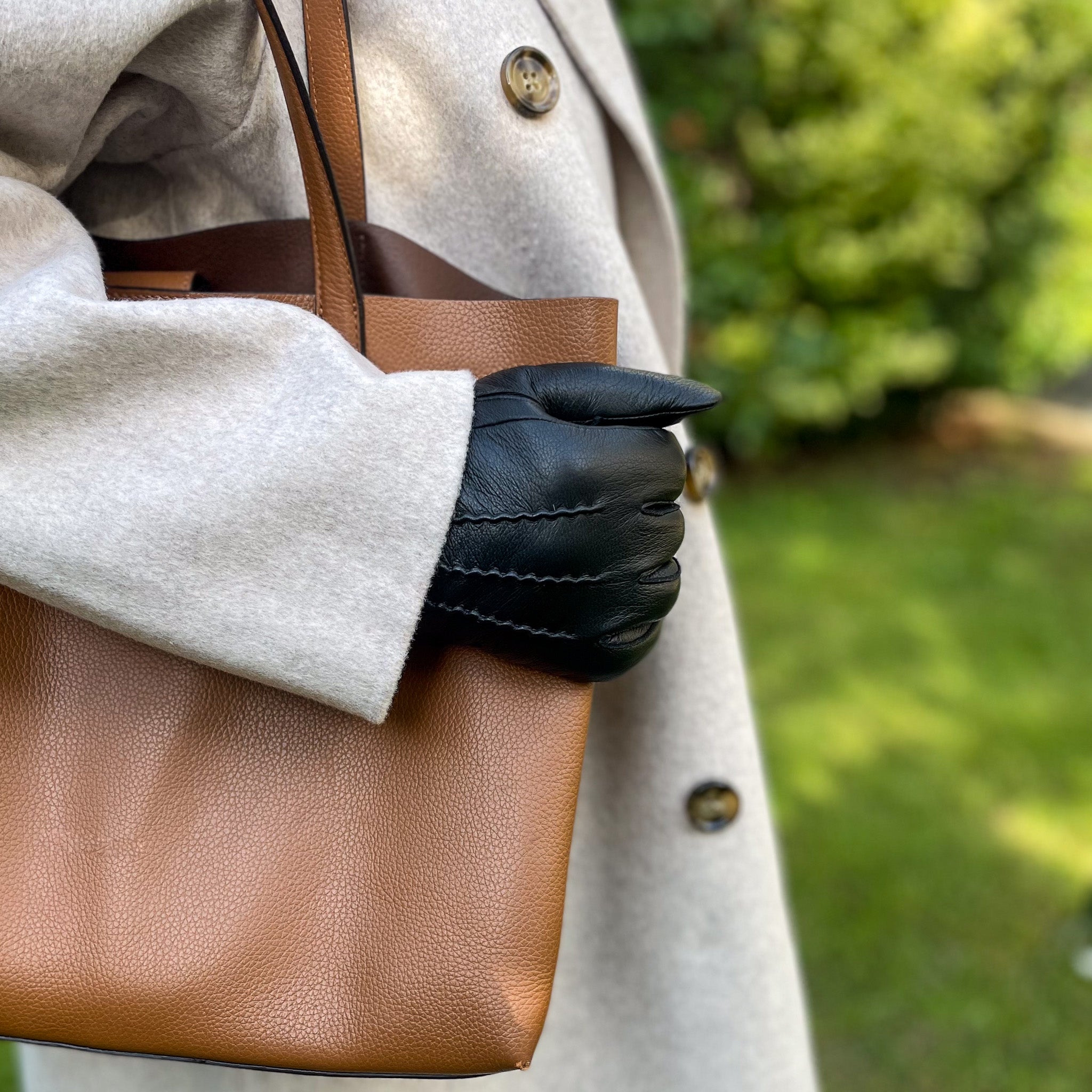 JESS – Ziegenlederhandschuhe mit Kaschmir Wolle Fütterung - Touchfunktion