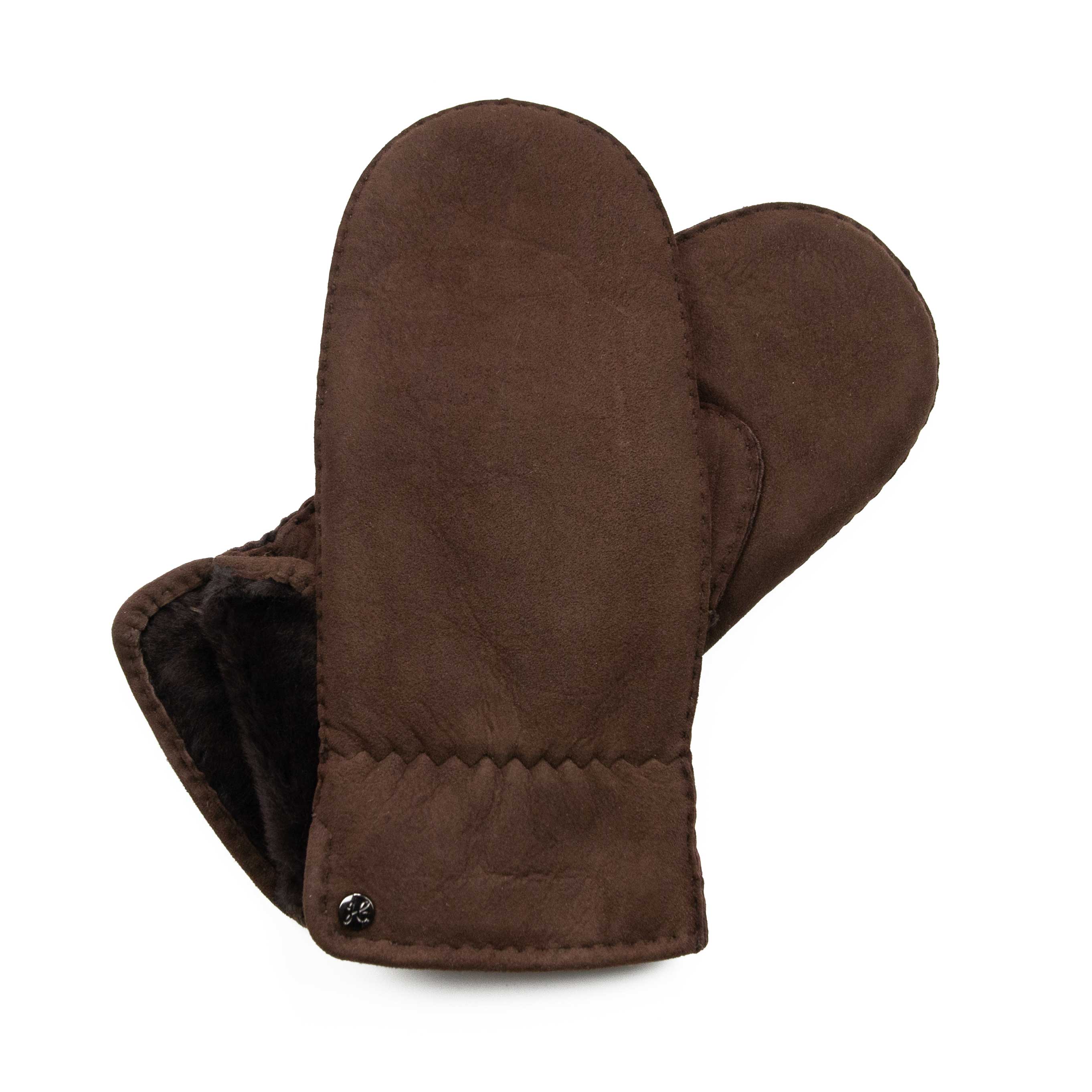 Lilly - Lammvelours Damenfäustling mit Merino Lammfell-Fütterung