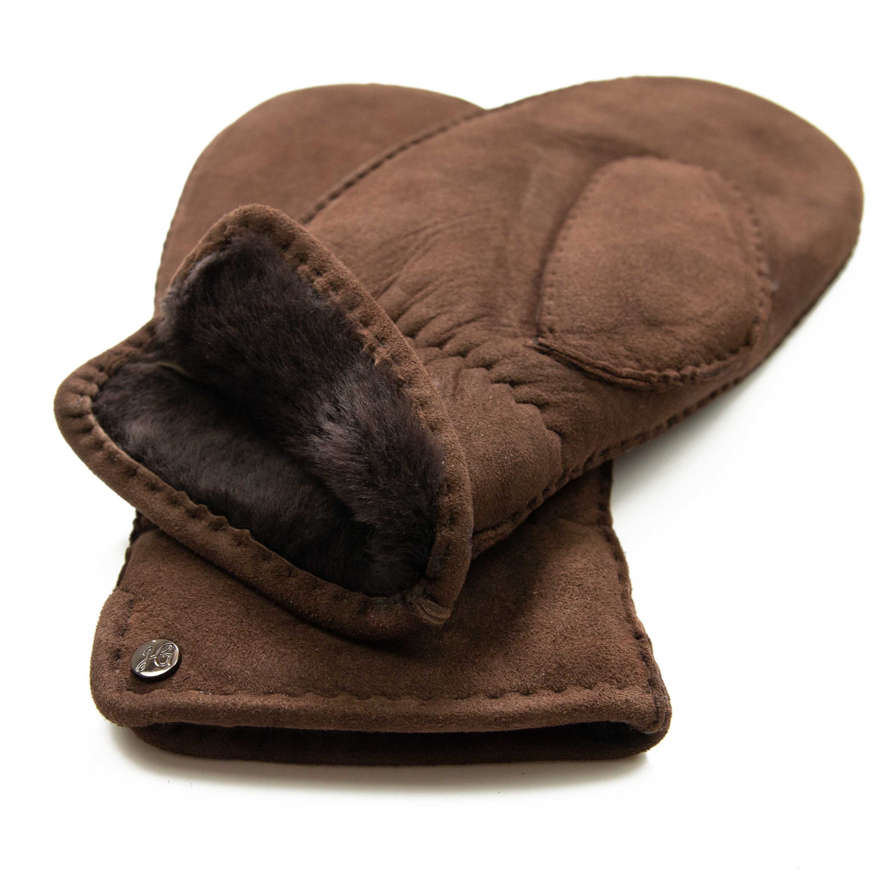 Lilly - Lammvelours Damenfäustling mit Merino Lammfell-Fütterung