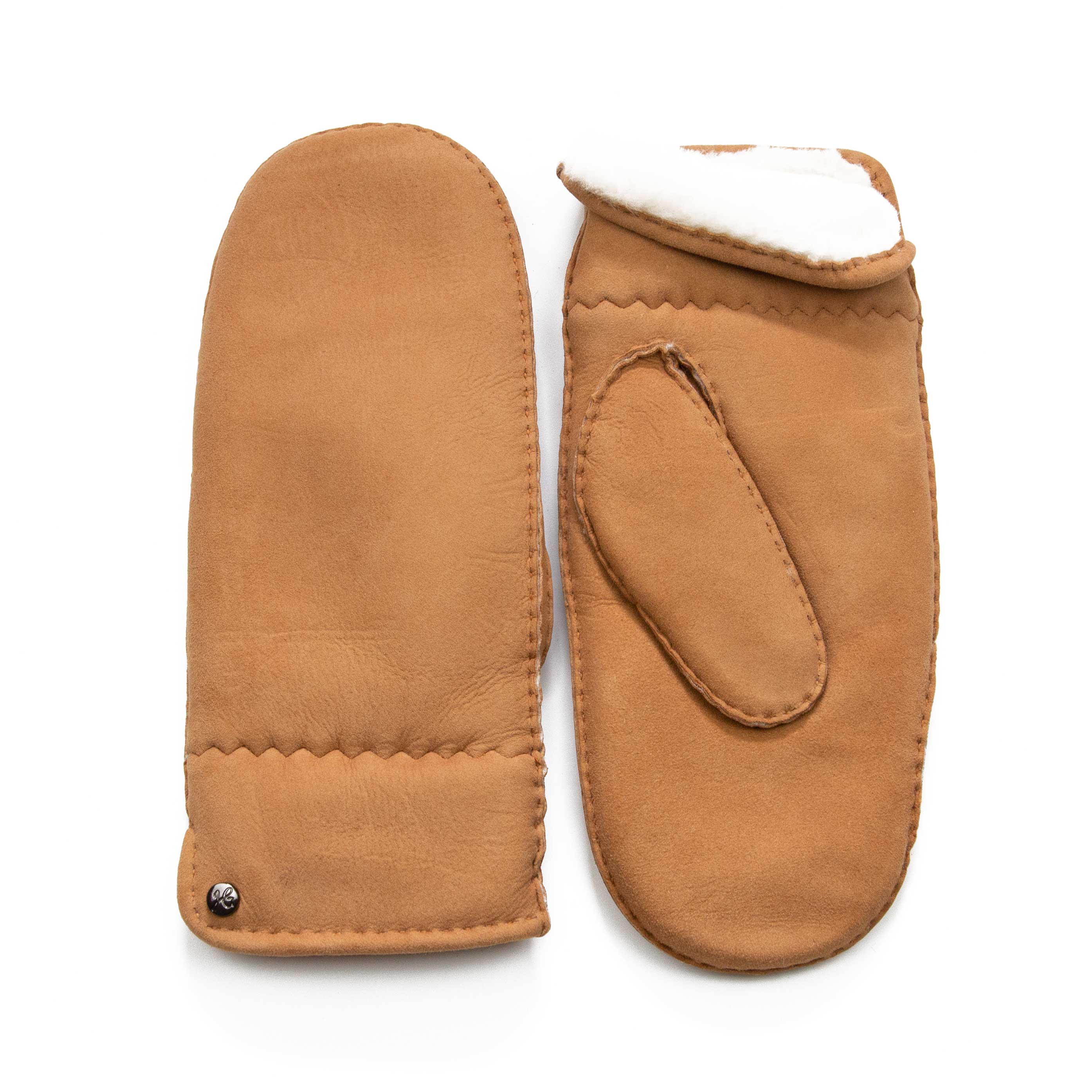 Lilly - Lammvelours Damenfäustling mit Merino Lammfell-Fütterung