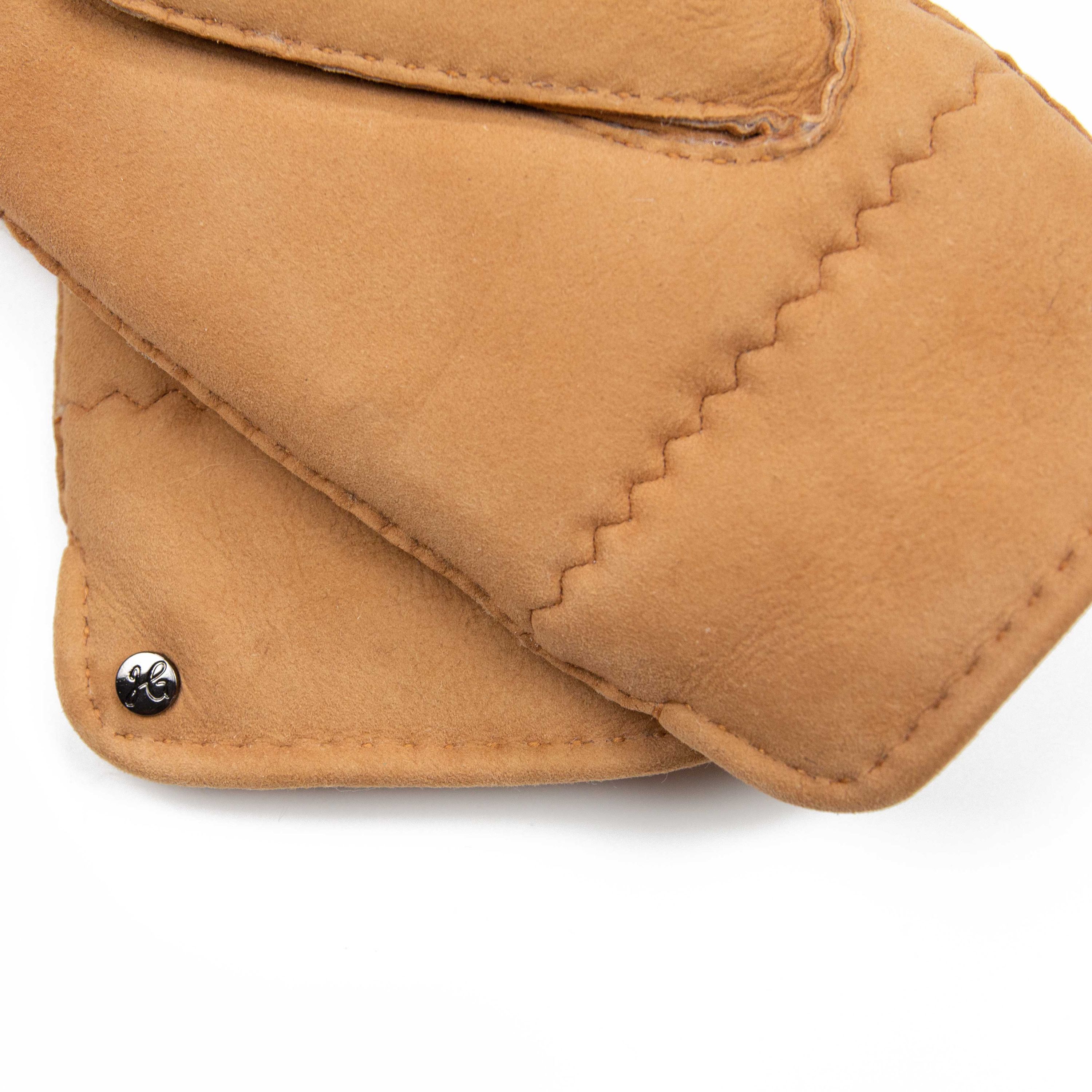 Lilly - Lammvelours Damenfäustling mit Merino Lammfell-Fütterung