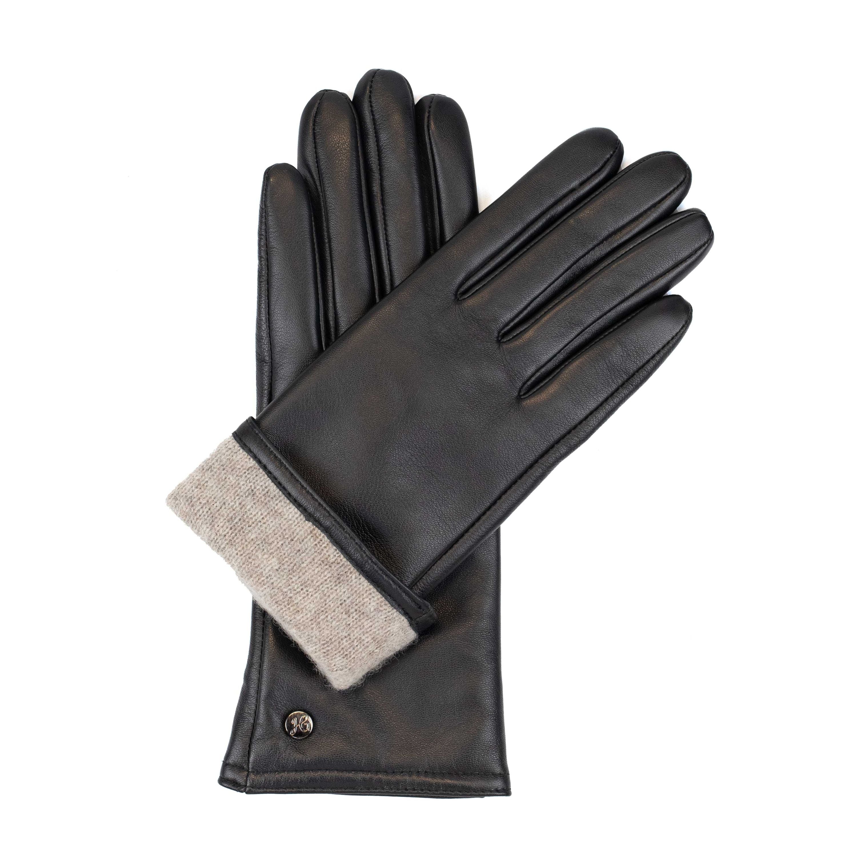 LIZ - Haarschaf Lederhandschuhe mit Kaschmir - Wolle Fütterung - Touchscreenfunktion