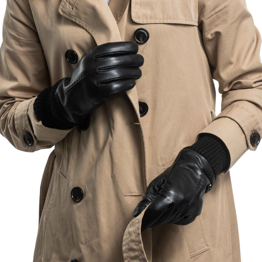 Milou - Lammleder Damenhandschuhe mit Lammfell-Fütterung - Touchfunktion