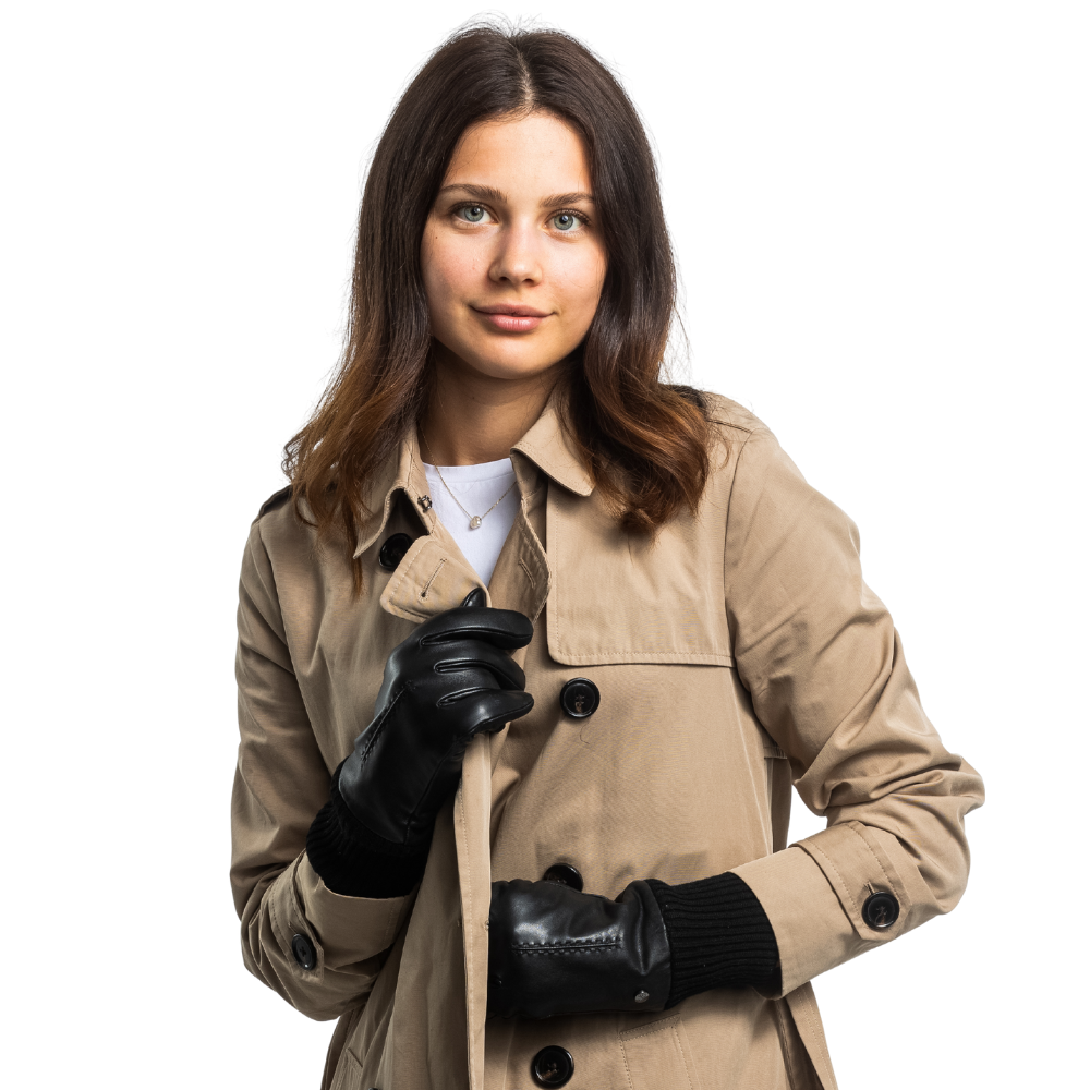 Milou - Lammleder Damenhandschuhe mit Lammfell-Fütterung - Touchfunktion