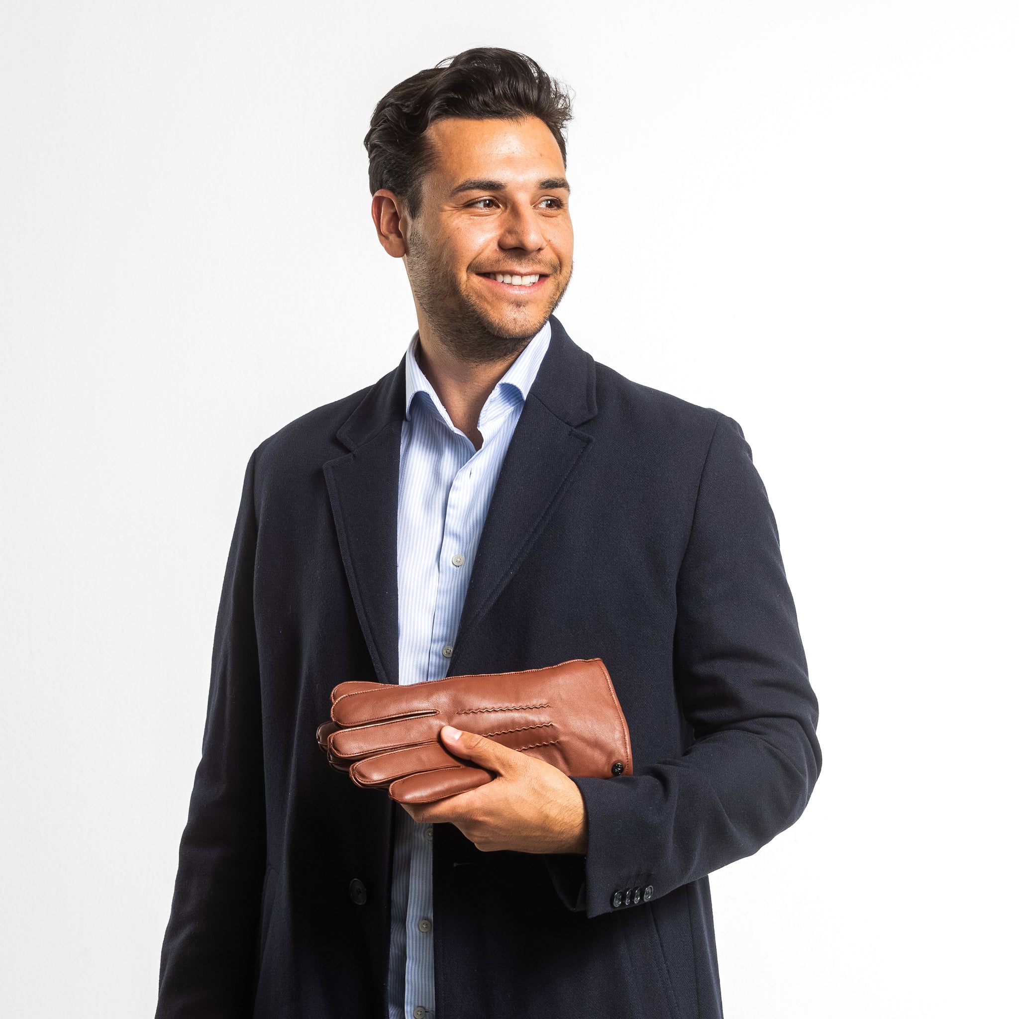 Mr. PROKOP – Lammlederhandschuhe mit Lammfell-Fütterung - Touchfunktion