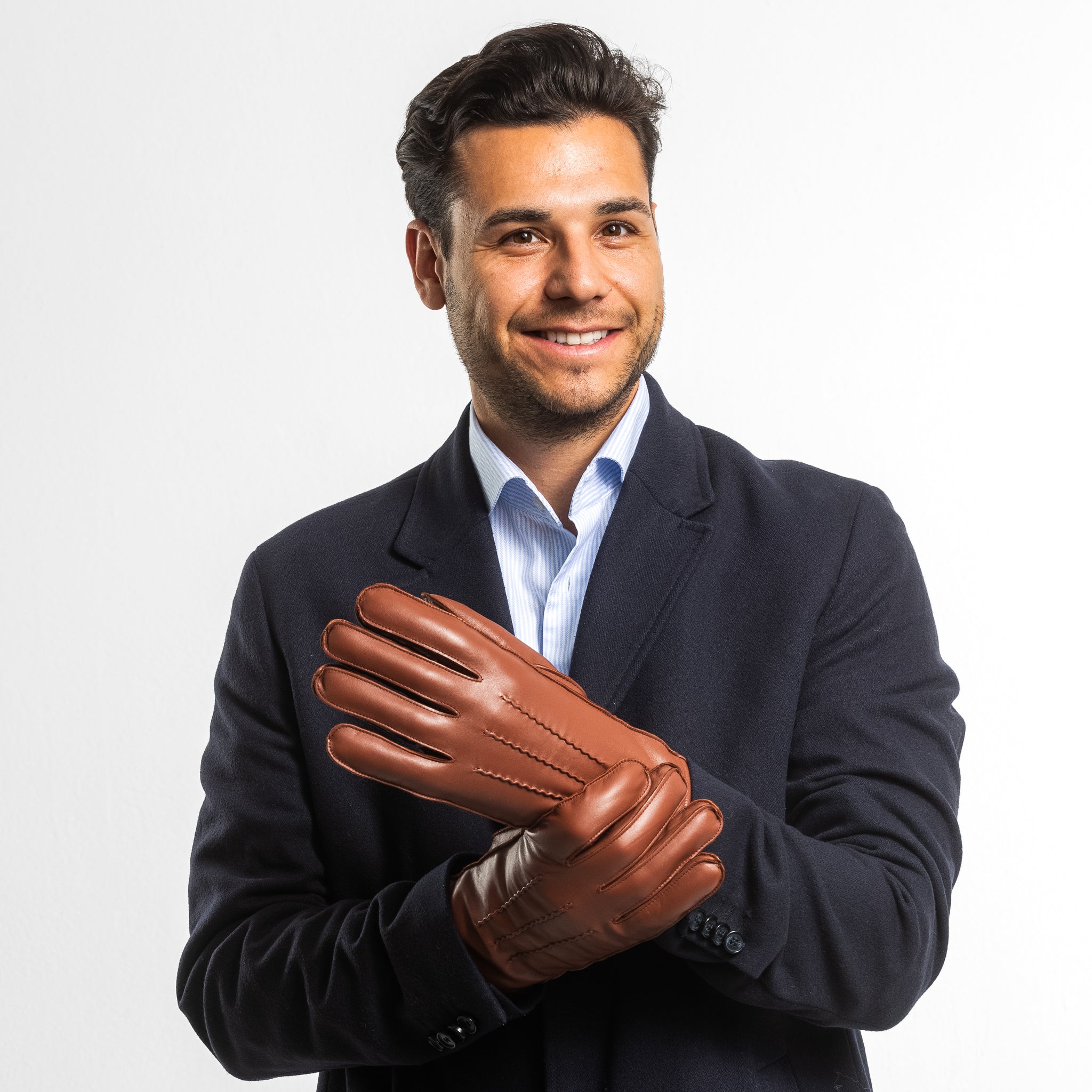 Mr. PROKOP – Lammlederhandschuhe mit Lammfell-Fütterung - Touchfunktion