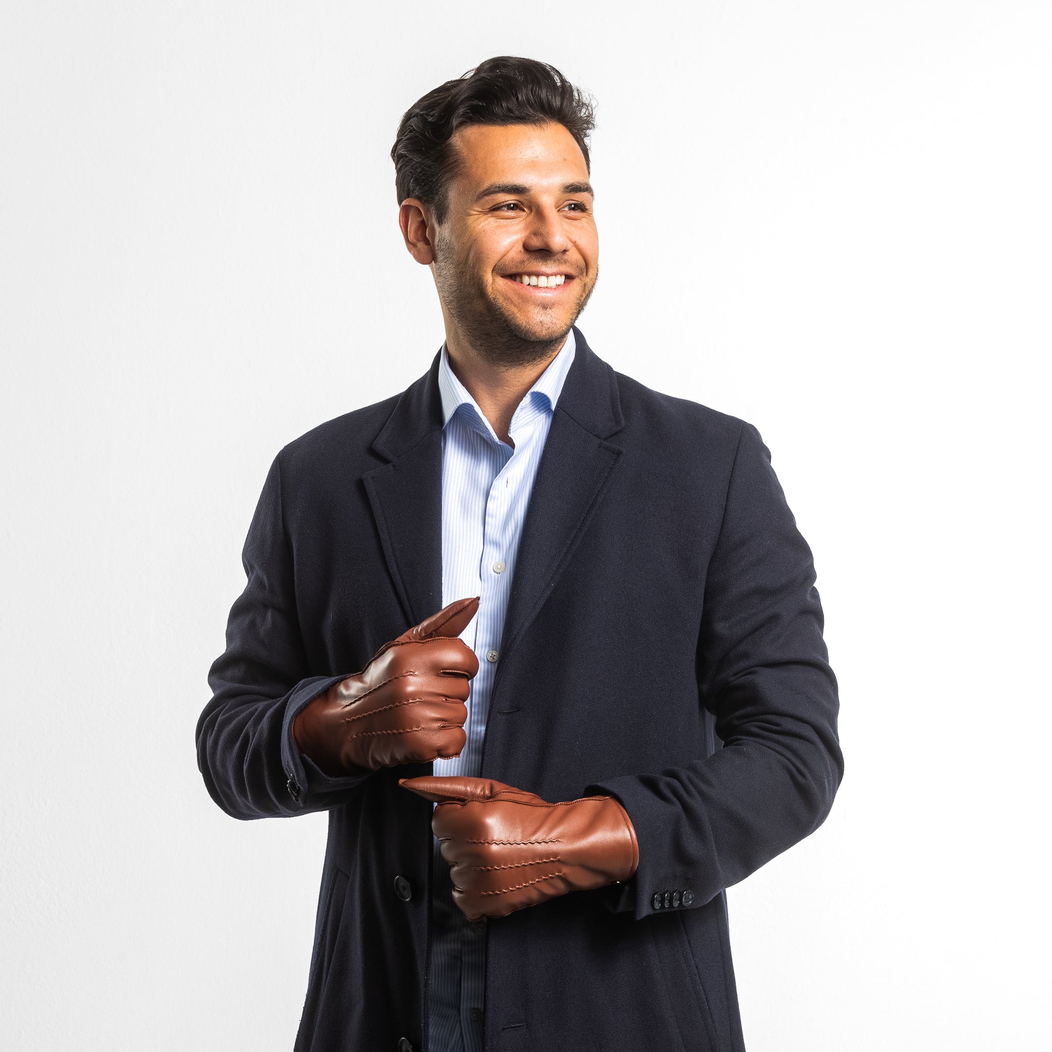 Mr. PROKOP – Lammlederhandschuhe mit Lammfell-Fütterung - Touchfunktion