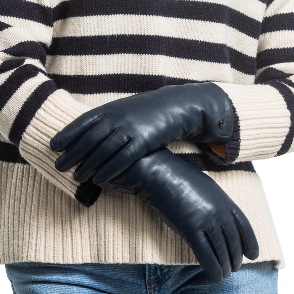 TRAUDL - Lammleder Damenhandschuhe mit Merino Lammfell-Fütterung - Touchfunktion