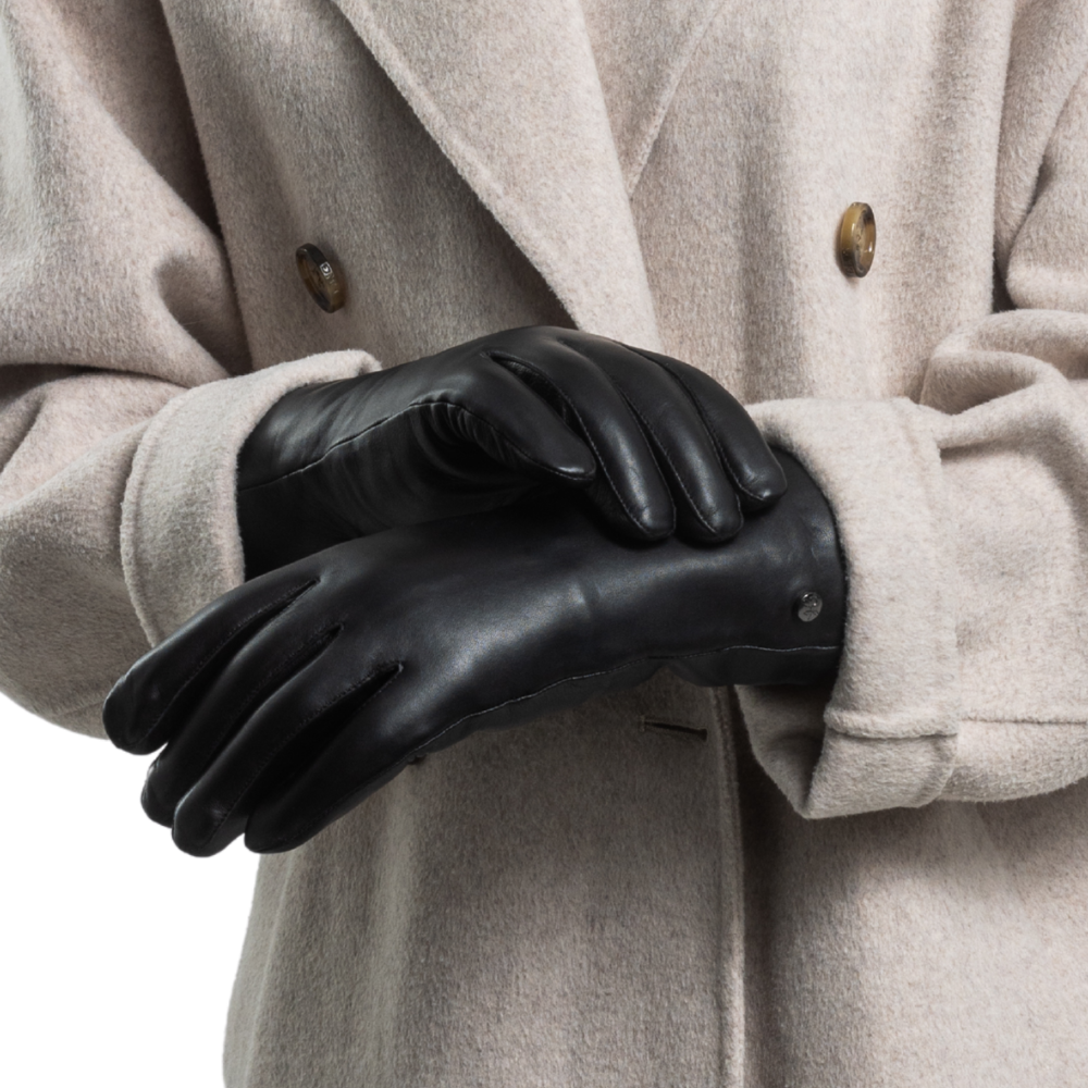 TRAUDL - Lammleder Damenhandschuhe mit Merino Lammfell-Fütterung - Touchfunktion