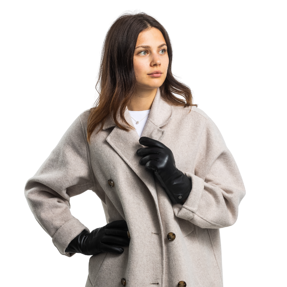 TRAUDL - Lammleder Damenhandschuhe mit Merino Lammfell-Fütterung - Touchfunktion