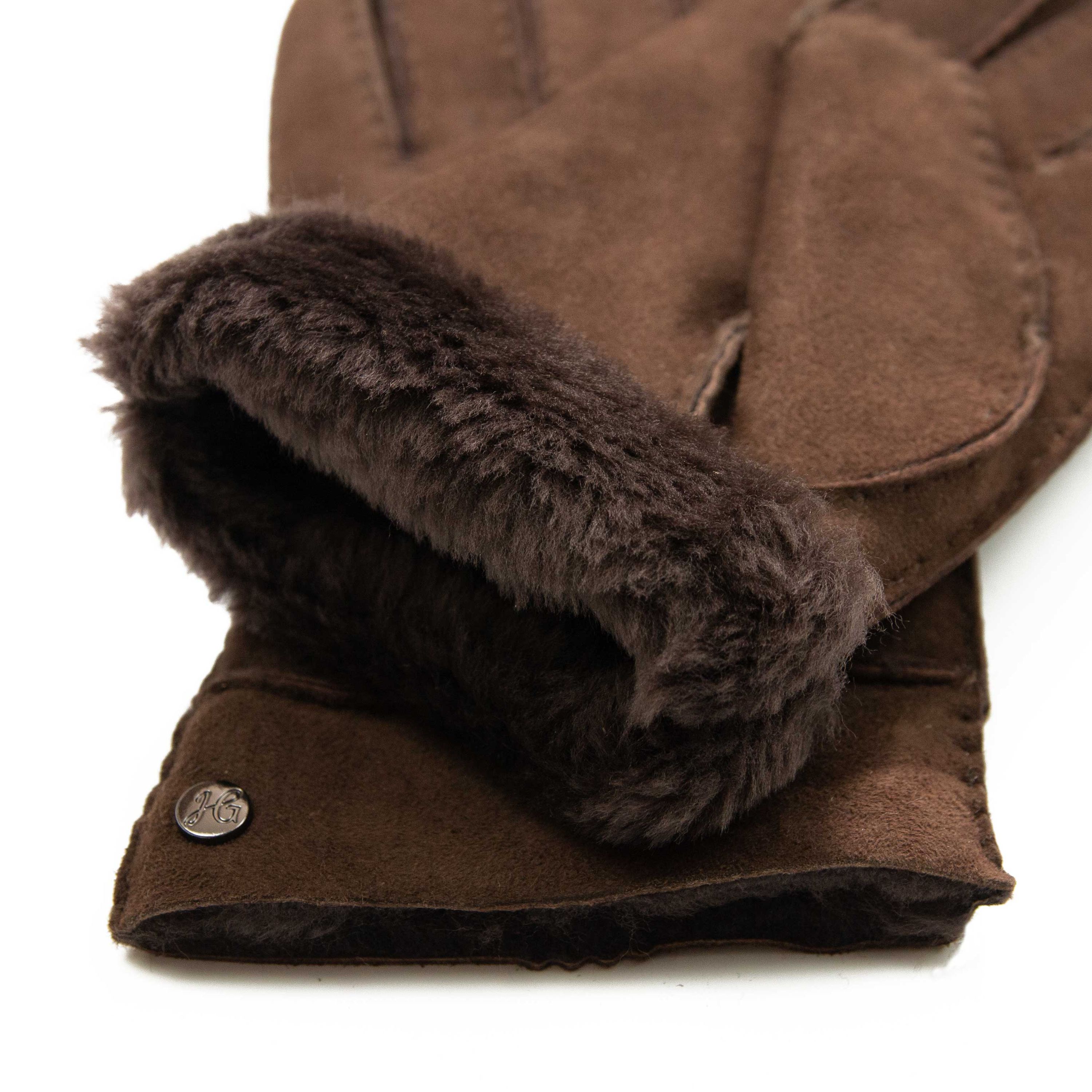 EVA- Lammvelours-Lederhandschuhe mit Merino-Lammfell