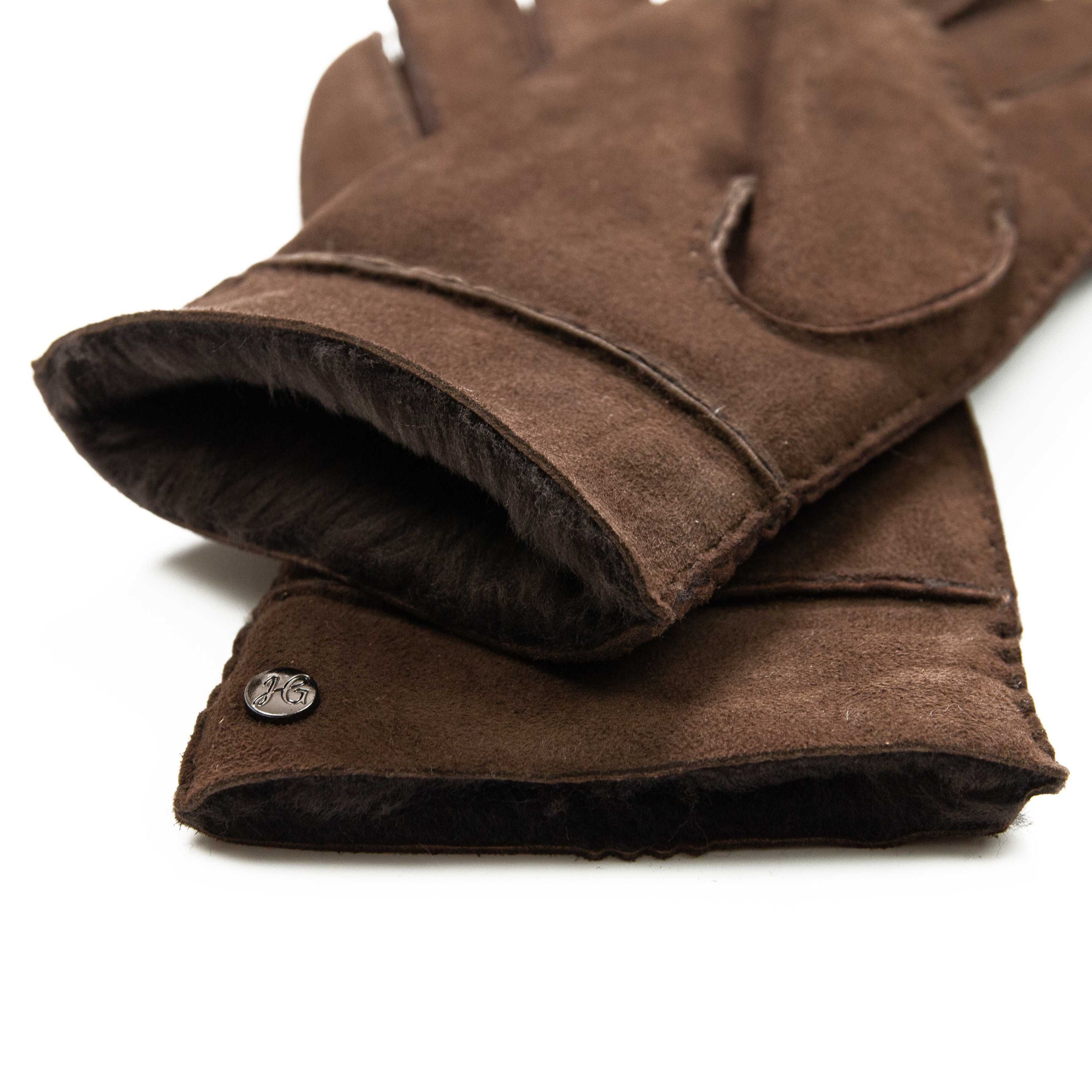 EVA- Lammvelours-Lederhandschuhe mit Merino-Lammfell