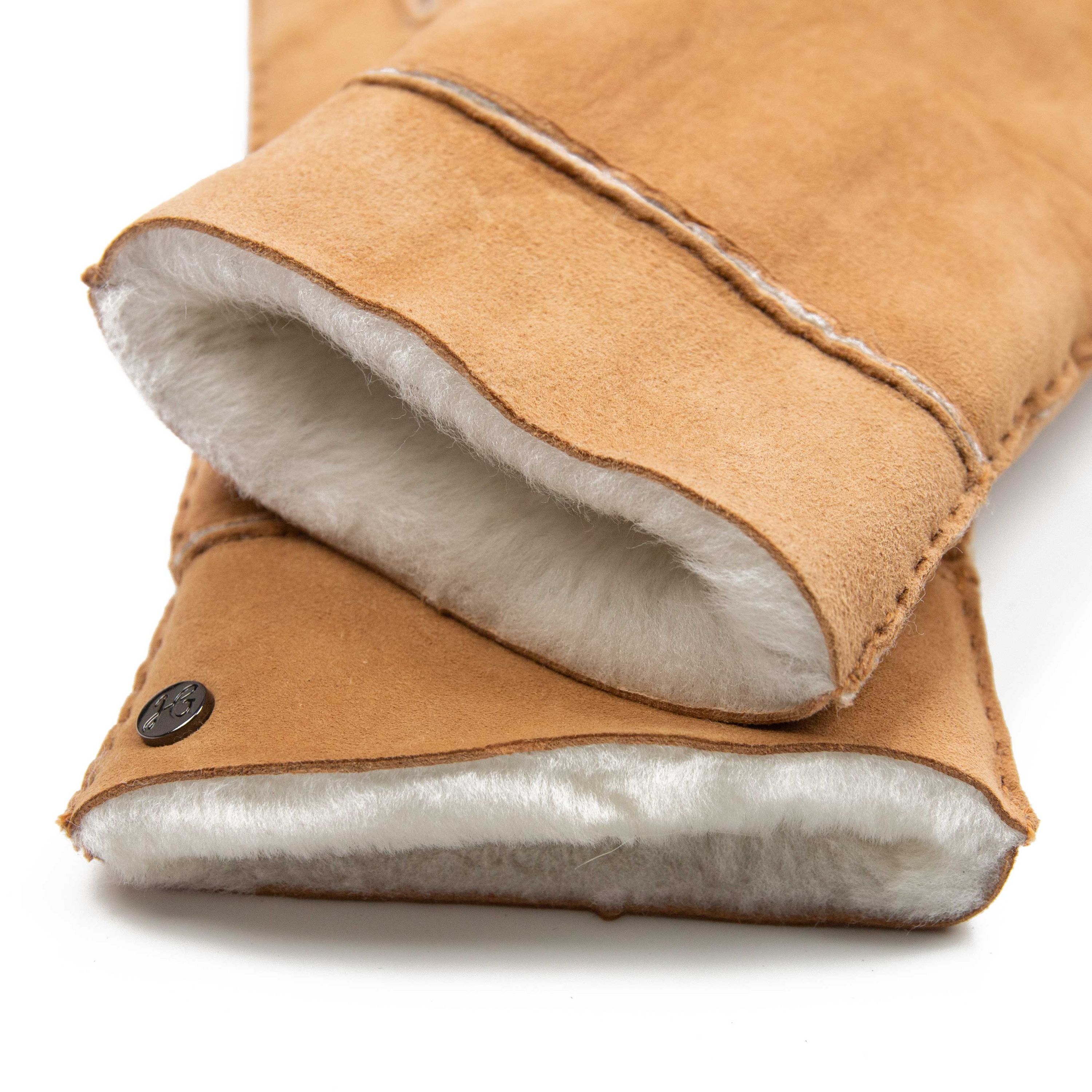 EVA- Lammvelours-Lederhandschuhe mit Merino-Lammfell