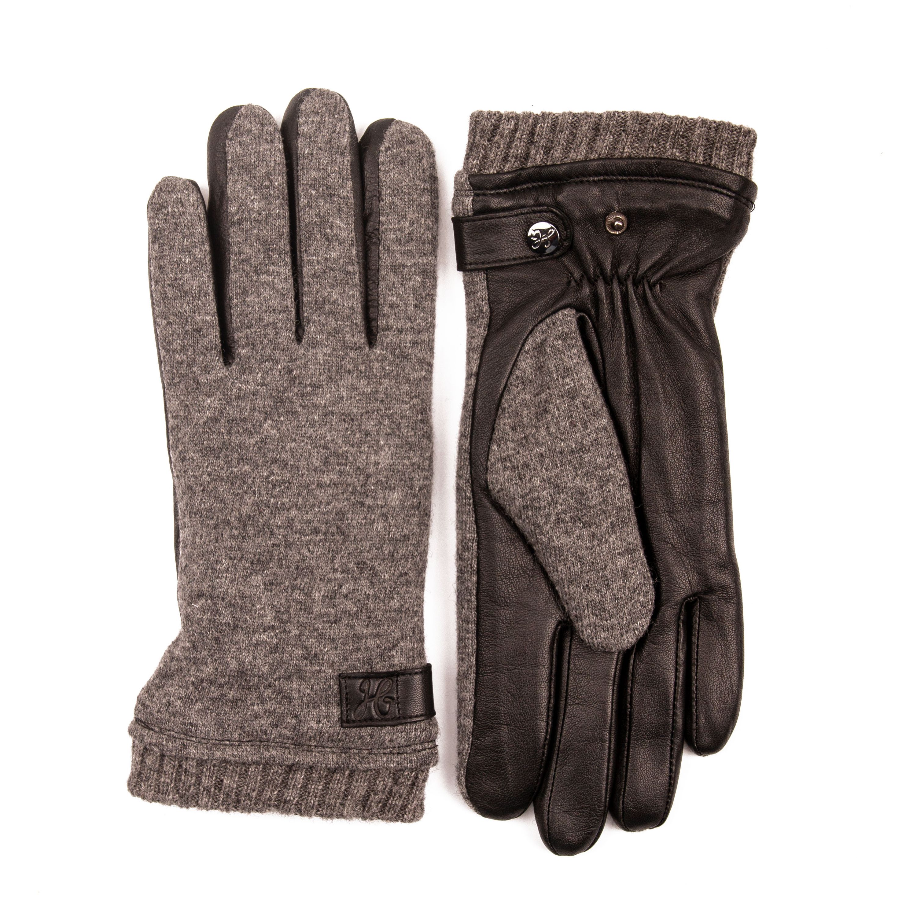 ELIAS - Lammleder-Strick-Handschuh Fleece Fütterung - Touchfunktion