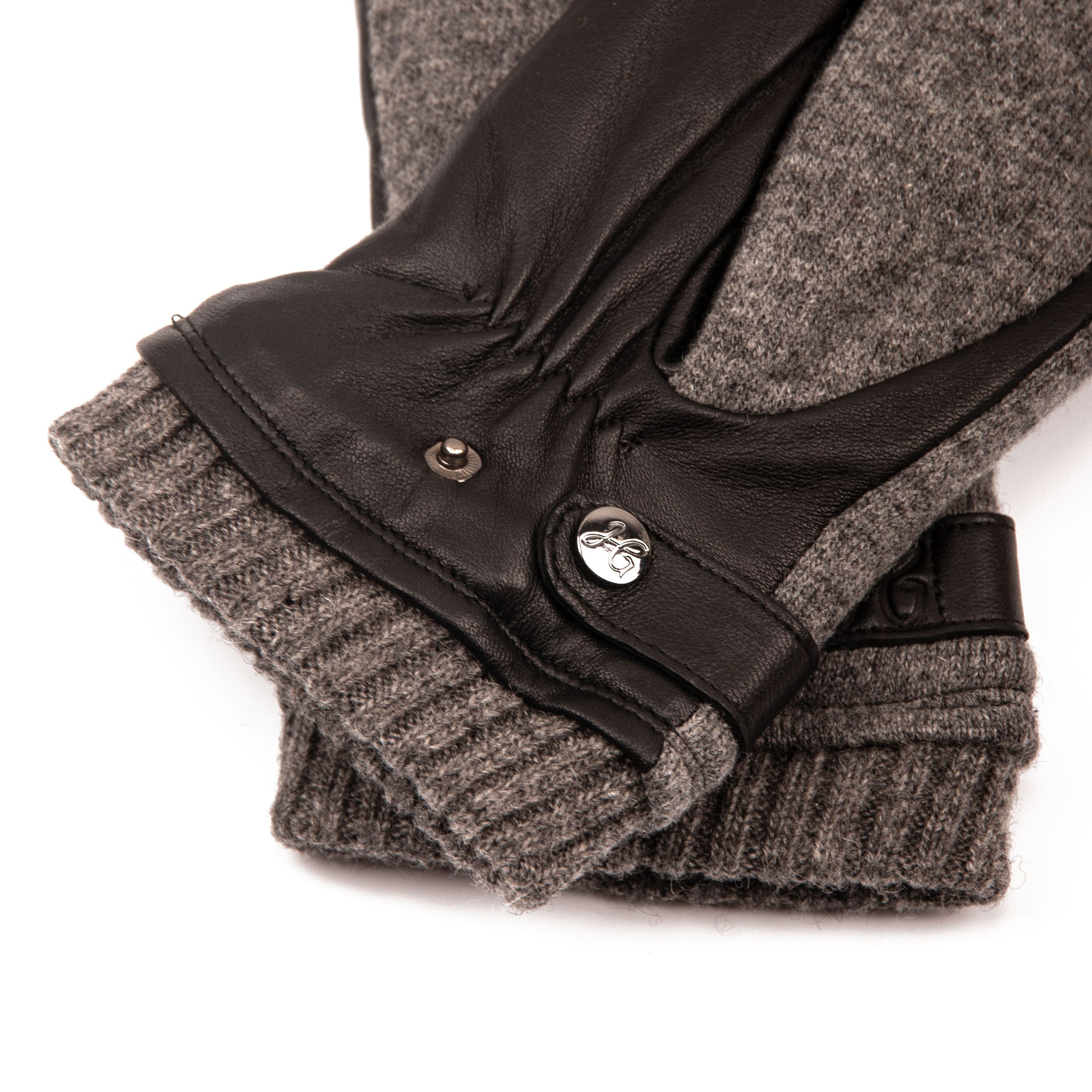 ELIAS - Lammleder-Strick-Handschuh Fleece Fütterung - Touchfunktion