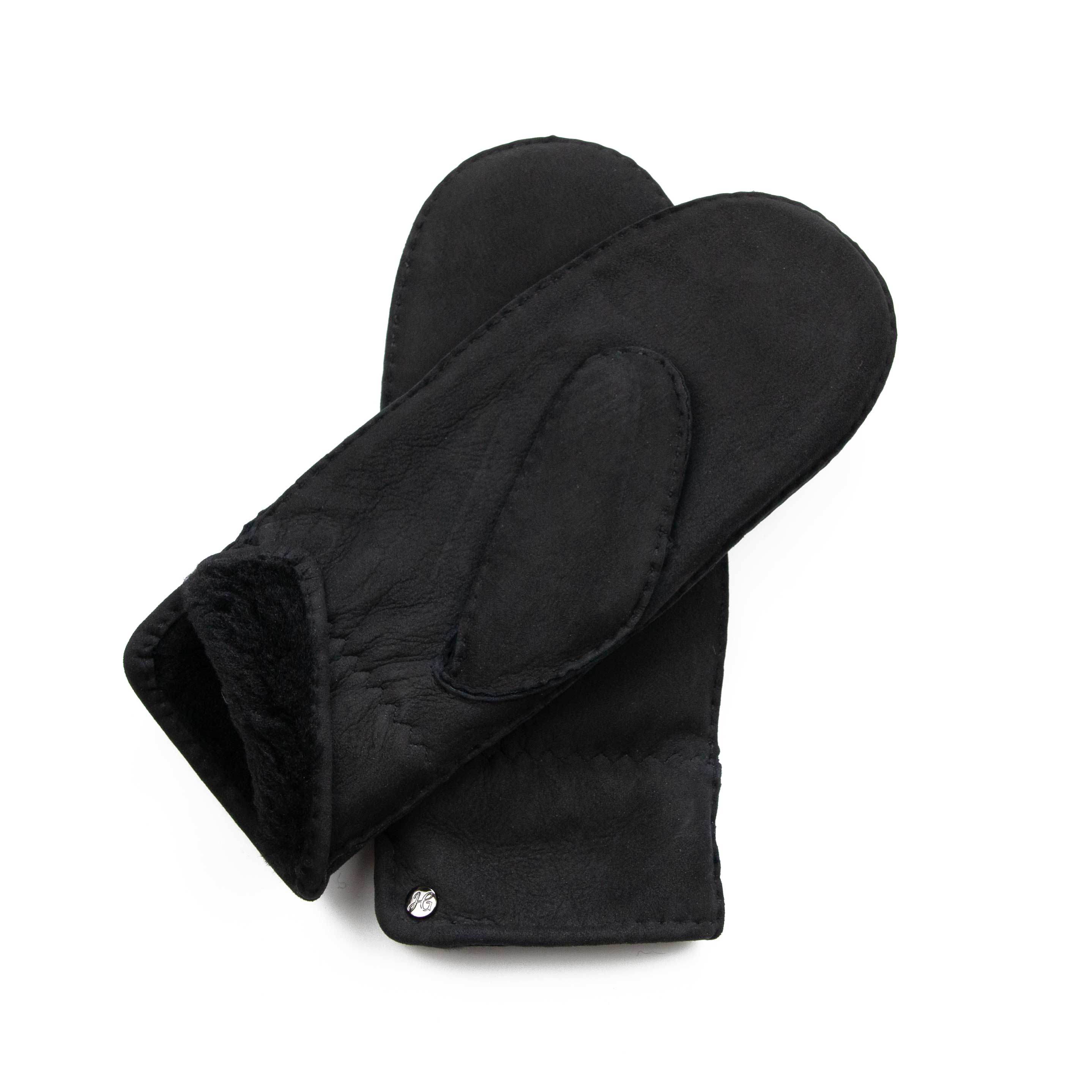 Lilly - Lammvelours Damenfäustling mit Merino Lammfell-Fütterung