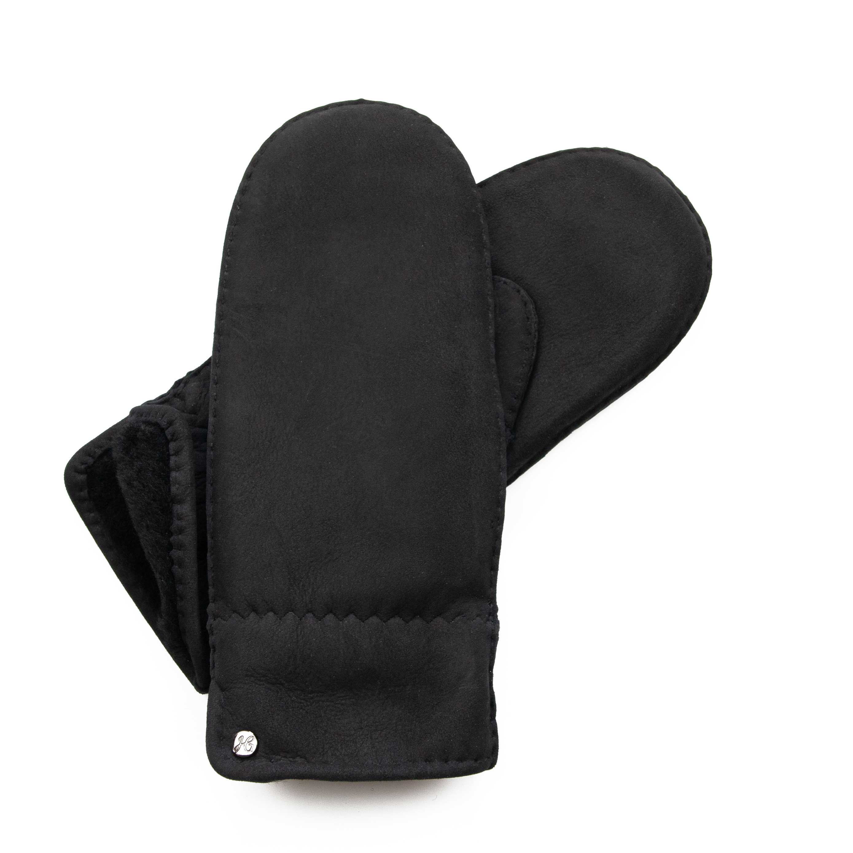 Lilly - Lammvelours Damenfäustling mit Merino Lammfell-Fütterung