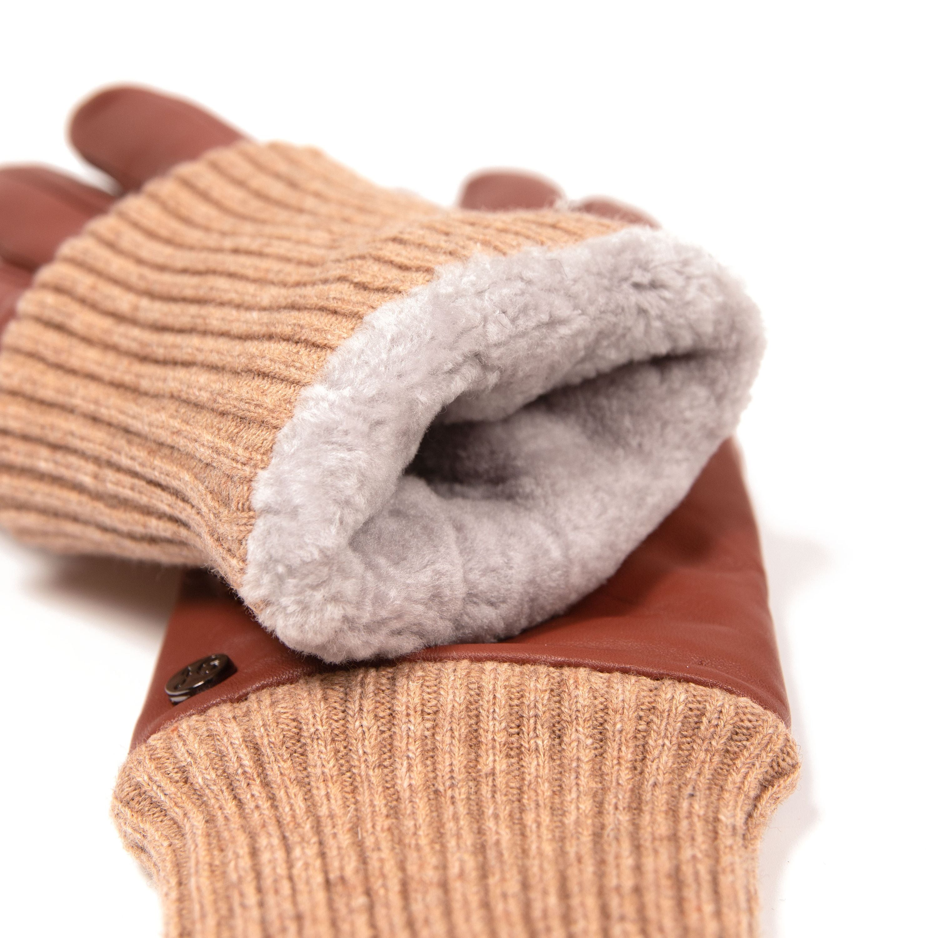 Milou - Lammleder Damenhandschuhe mit Lammfell-Fütterung - Touchfunktion