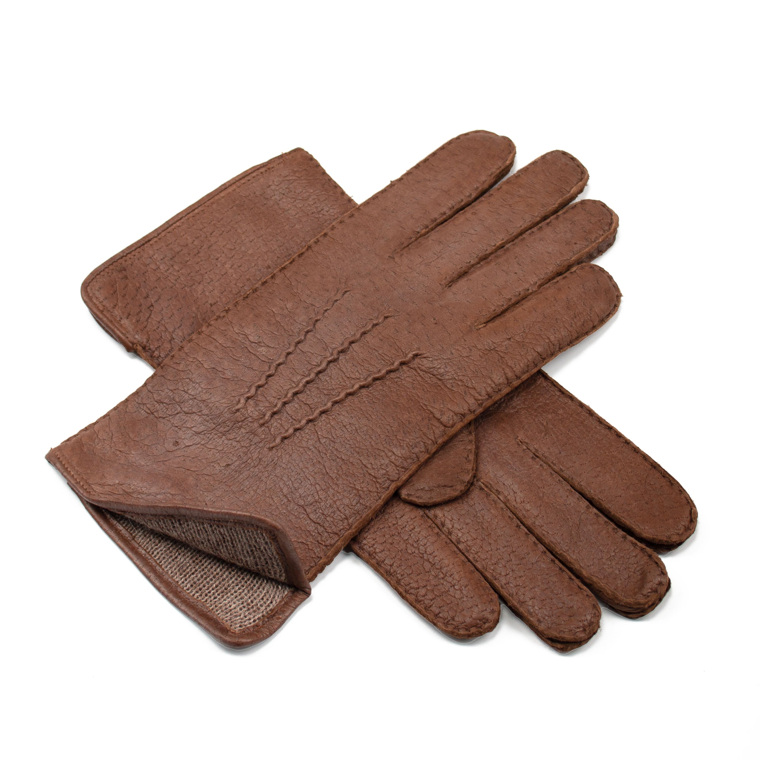 Sir Helmut - Peccaryleder Herrenhandschuhe mit Alpaka-Fütterung